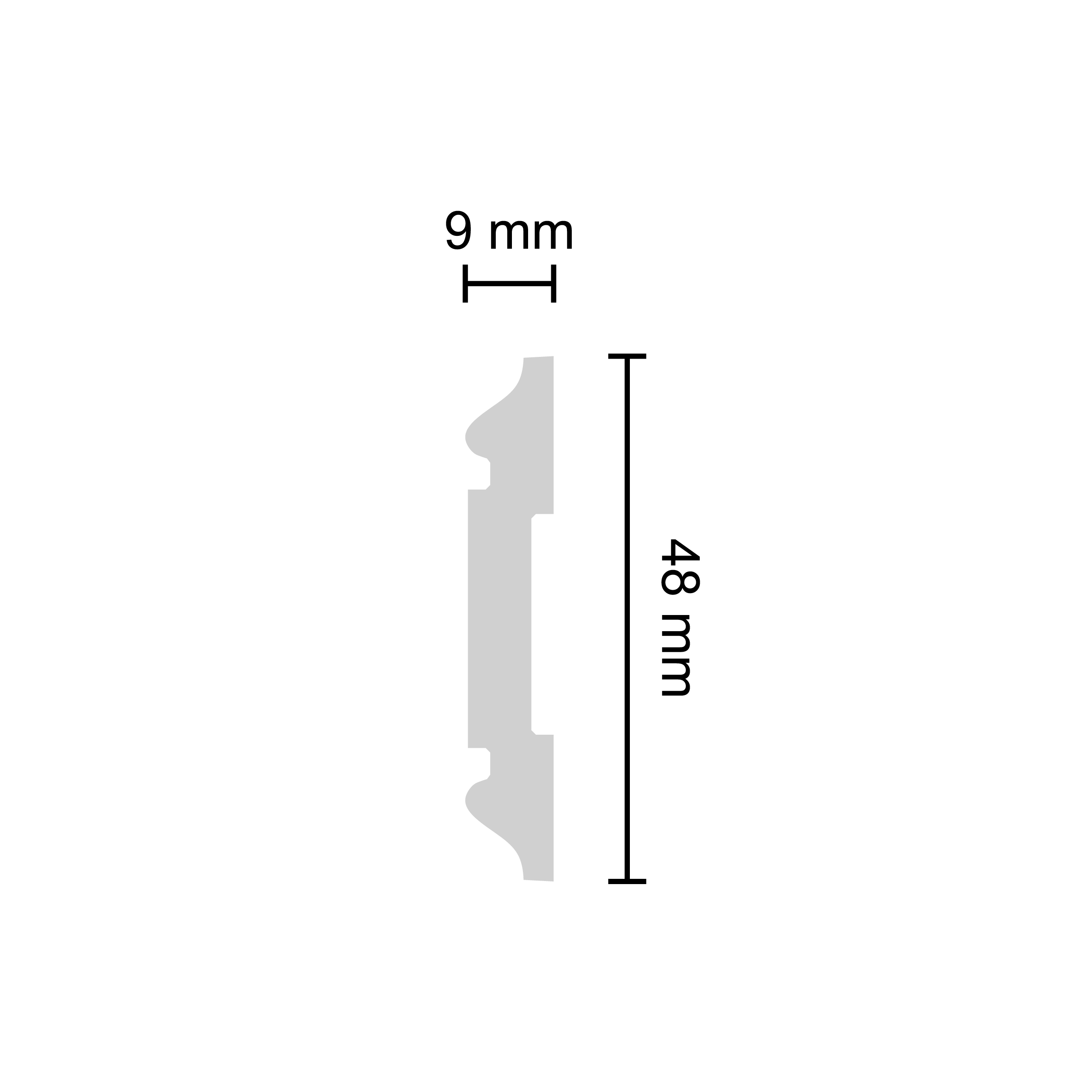 Decosa Wandleiste Marianne 200 cm, 48 x 10 mm