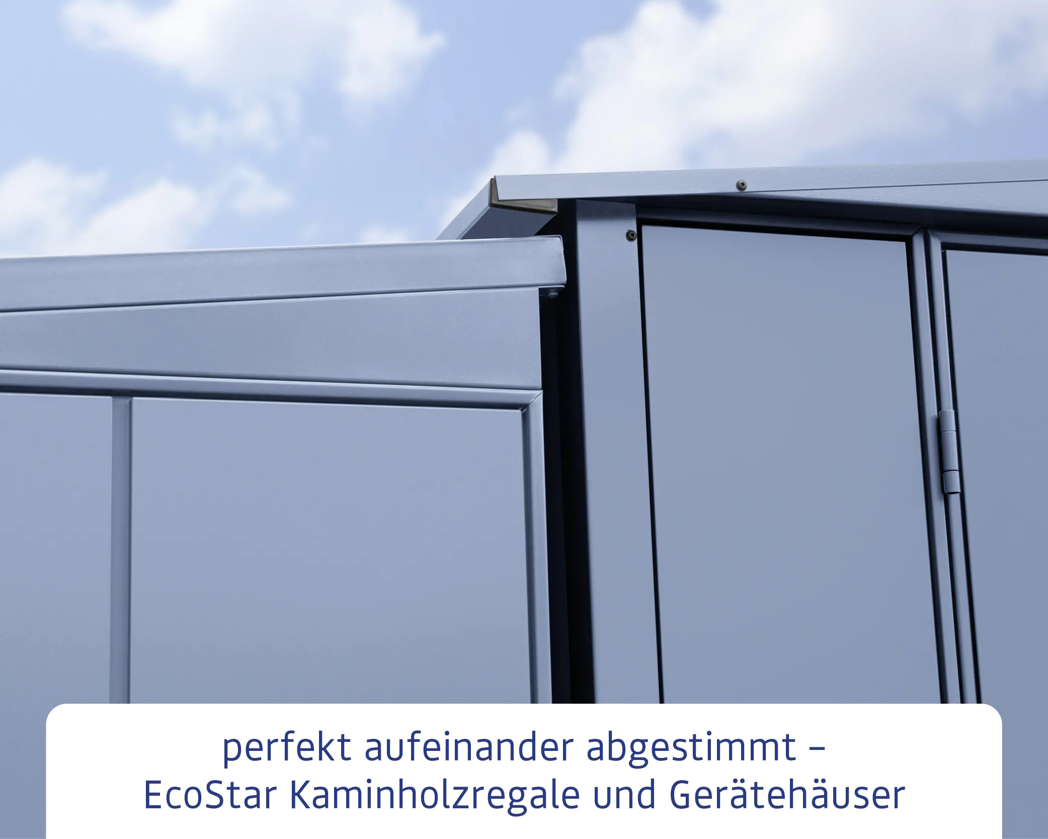 Ecostar Kaminholzregal Elegant-V Typ 2, taubenblau, mit Verstrebung