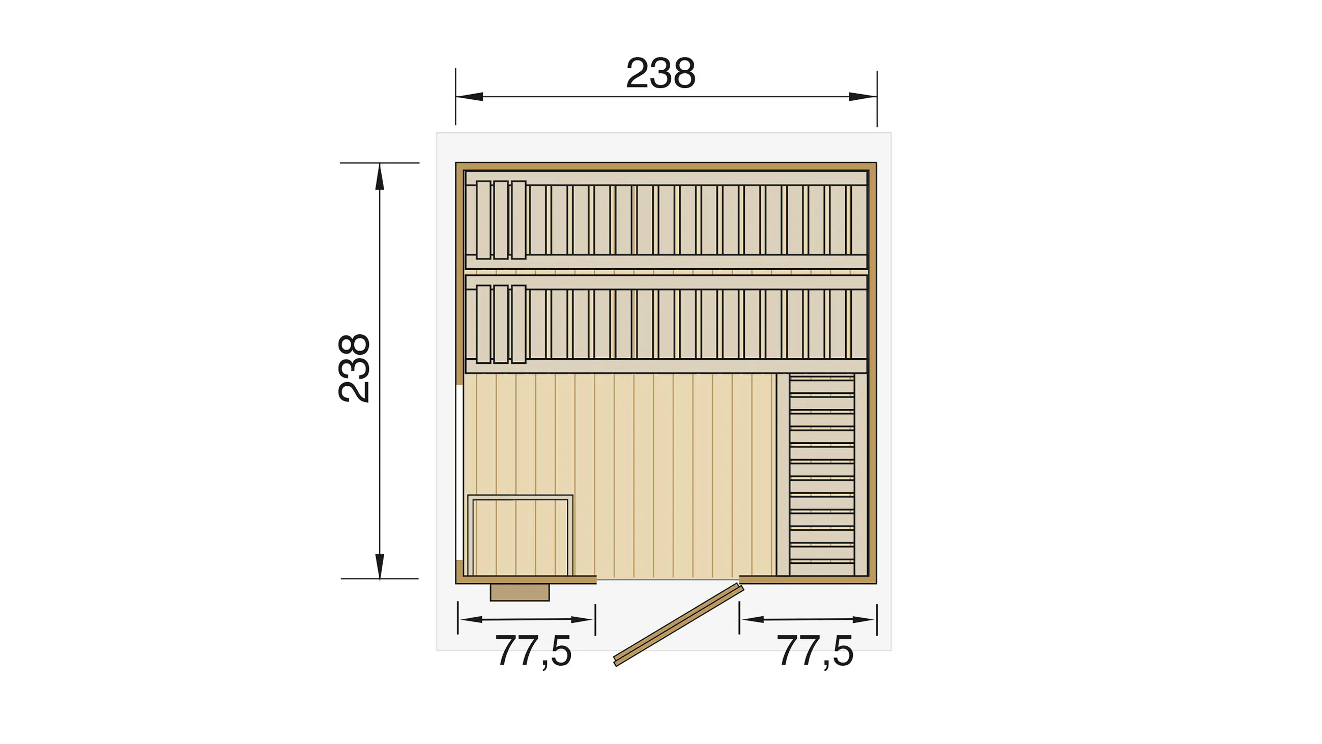 Weka Gartensauna Kuopio 5,66 m² anthrazit