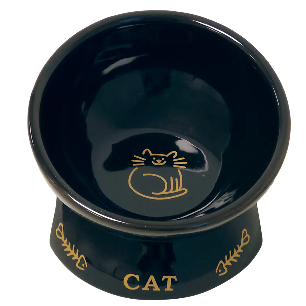 Nobby Keramiknapf Golden Cat mit Erhöhung schwarz 250 ml