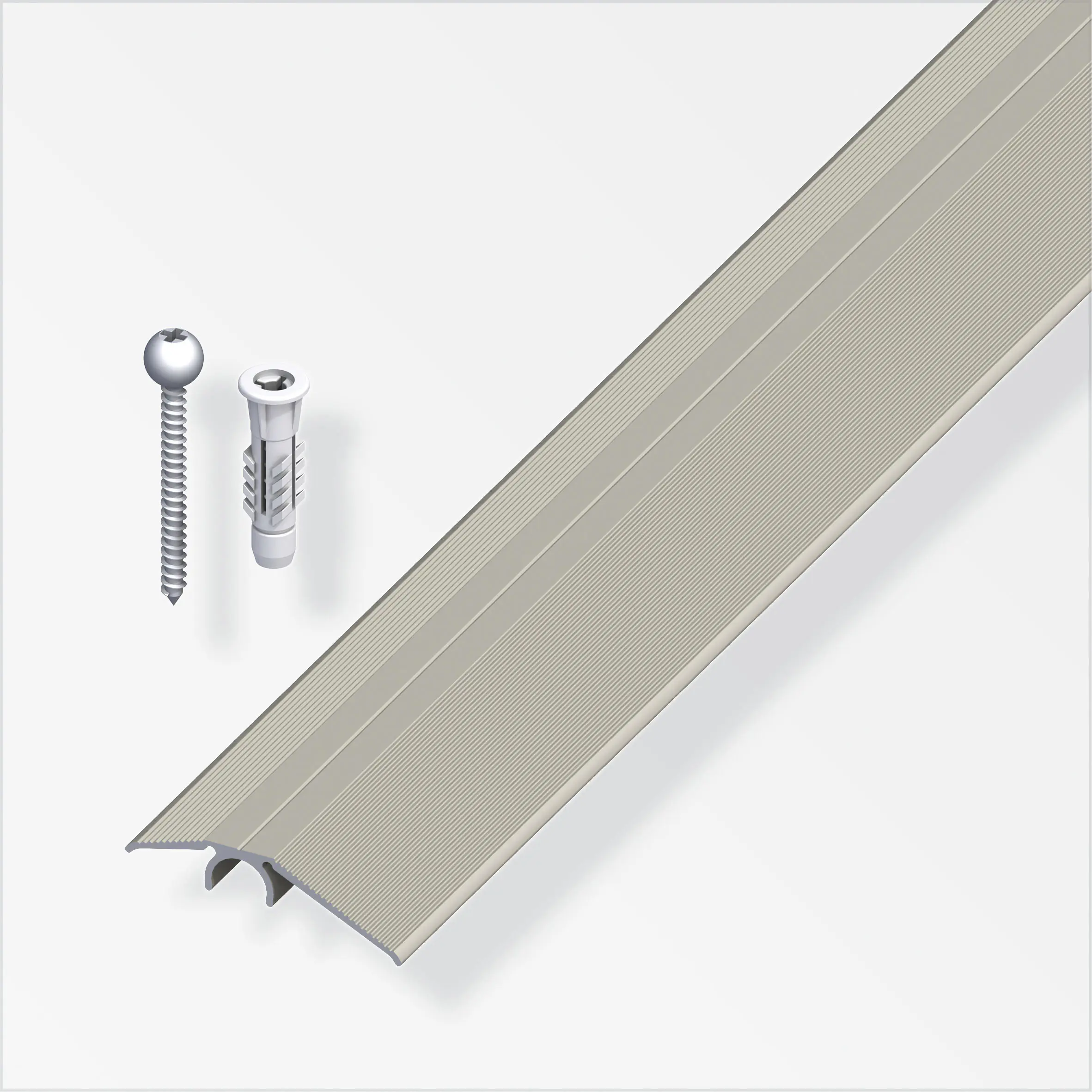 alfer Niveauausgleichs-Profil + Dübel-System 0.9 m, 40 mm, Alu, titan