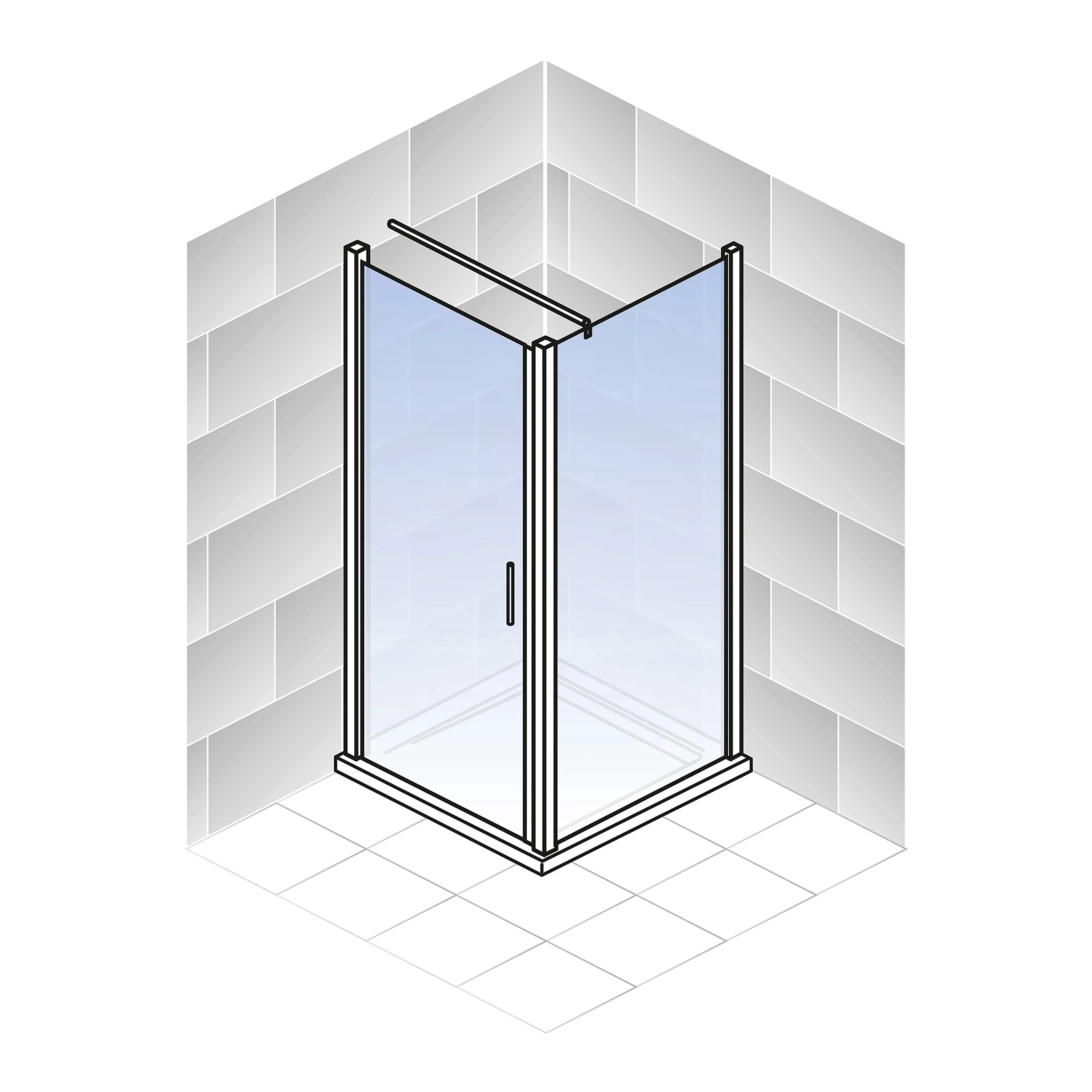 Schulte Drehtür Seitenwand 80 x 80 x 200 cm Toura