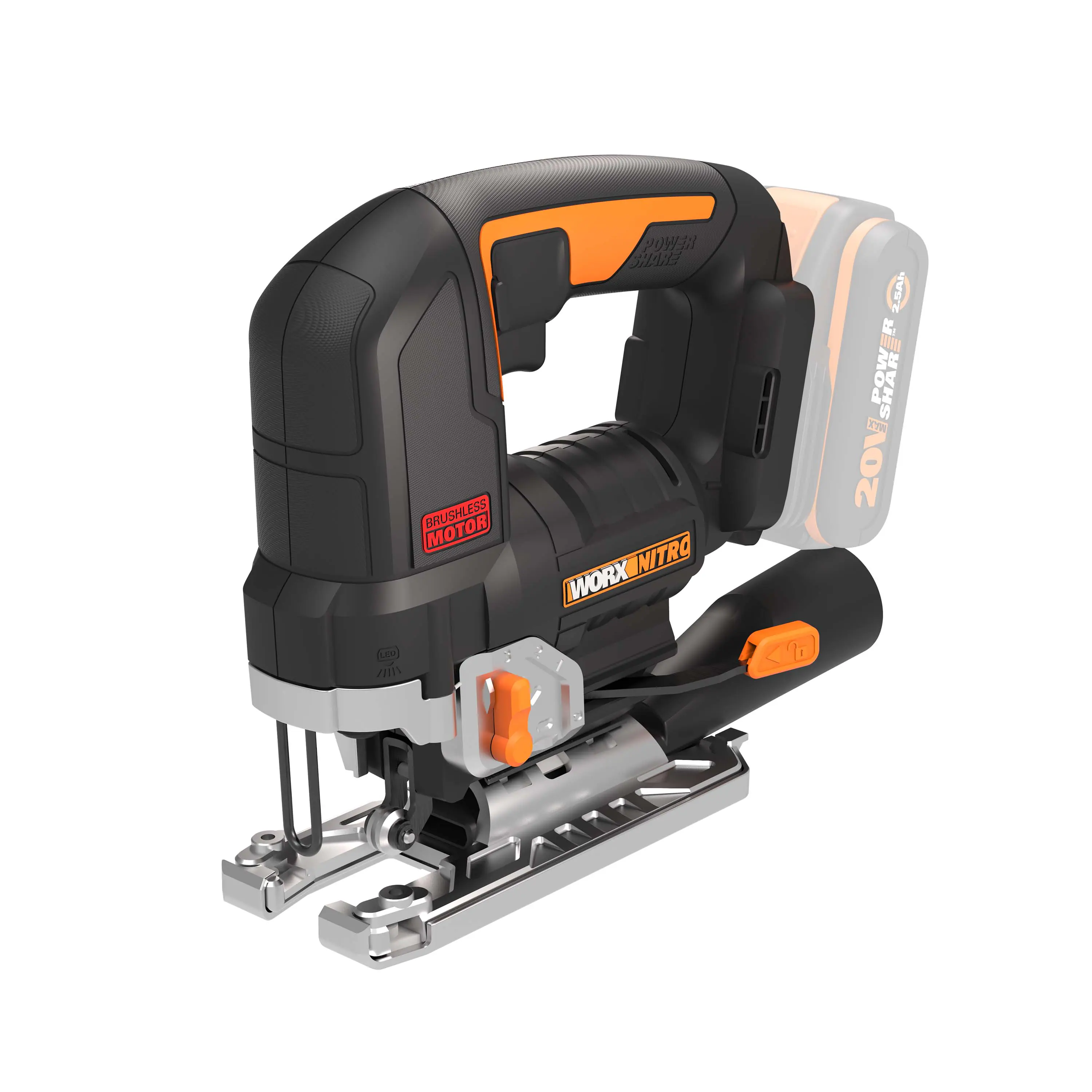 Worx Nitro Akku-Pendelhub-Stichsäge WX542.9 20 V Solo