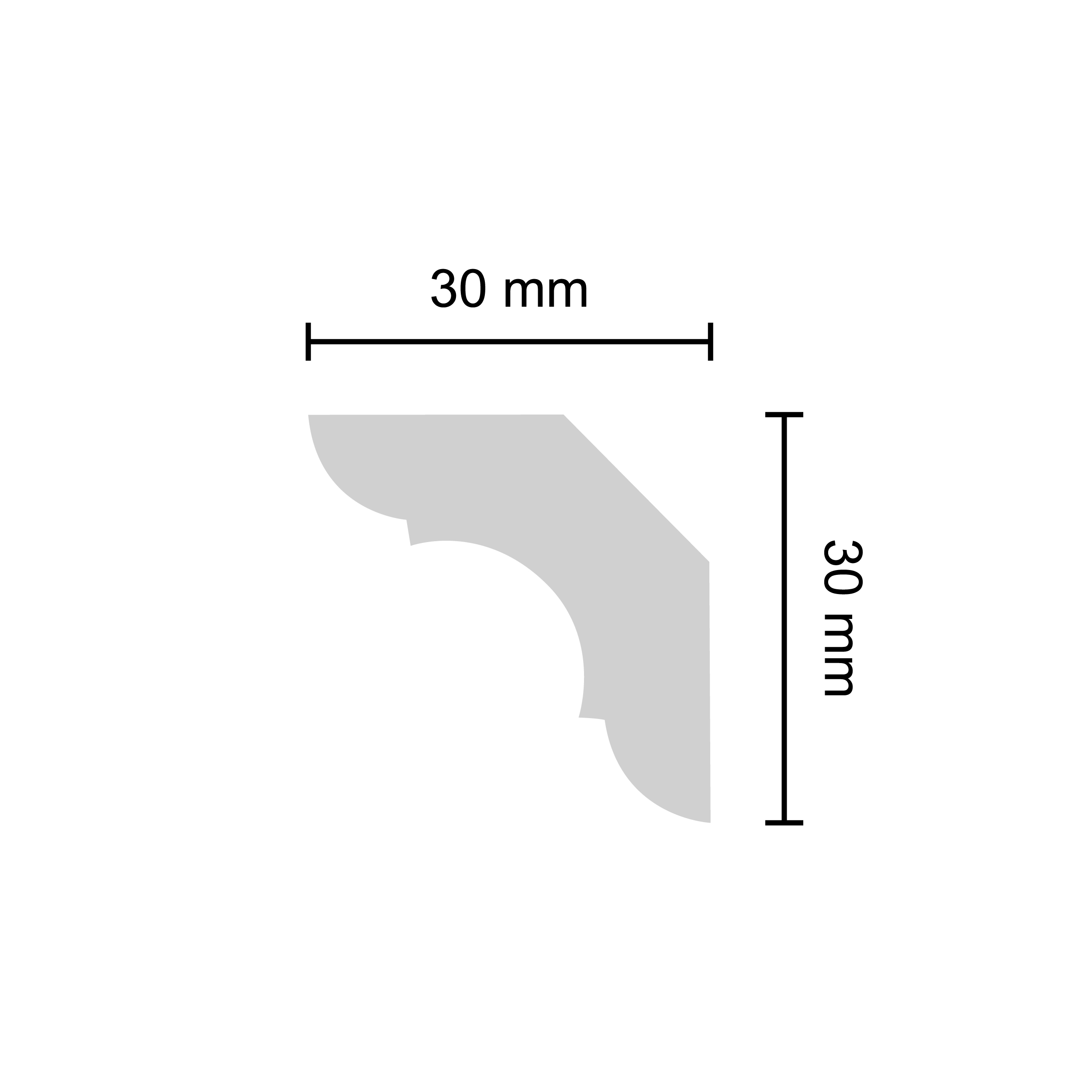 Decosa Deckenleiste Simone, 2 m x 30 mm x 30 mm