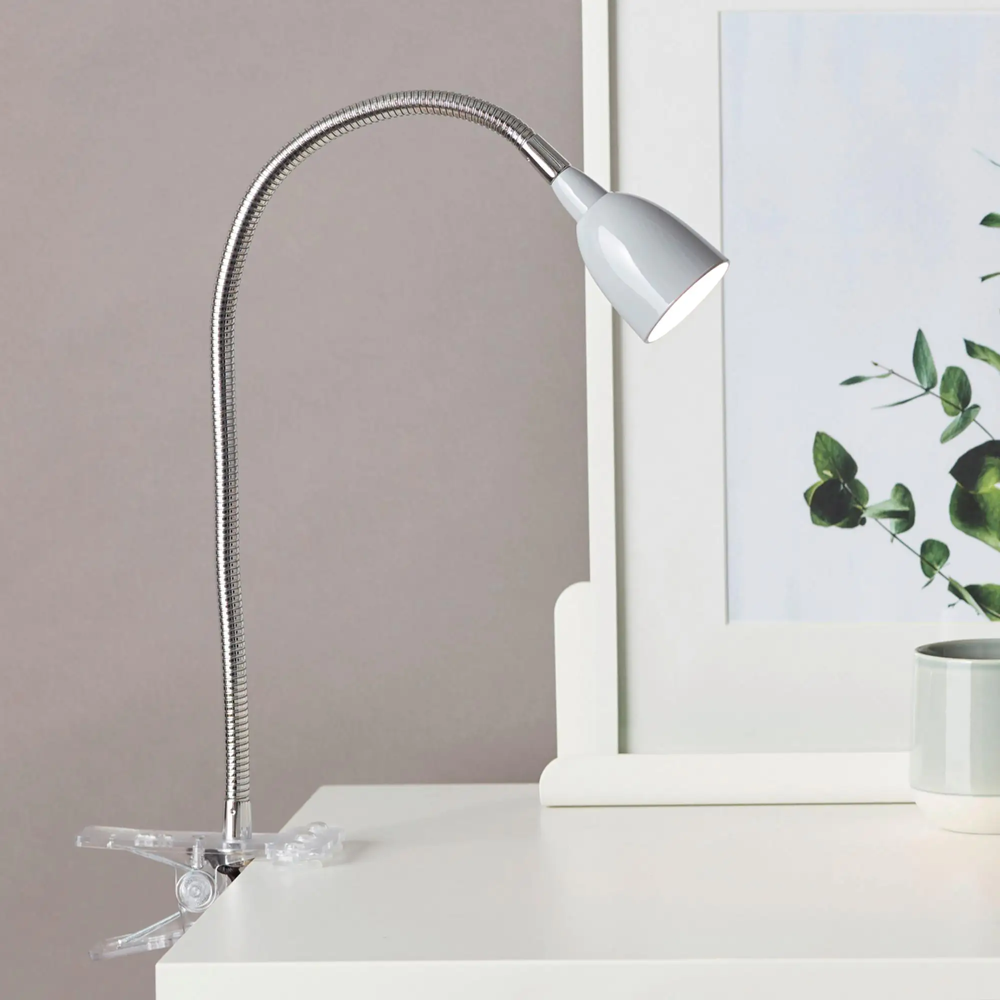 Brilliant Klemmleuchte Anthony 38 cm 2,2 W, warmweiß, mit Flexgelenk