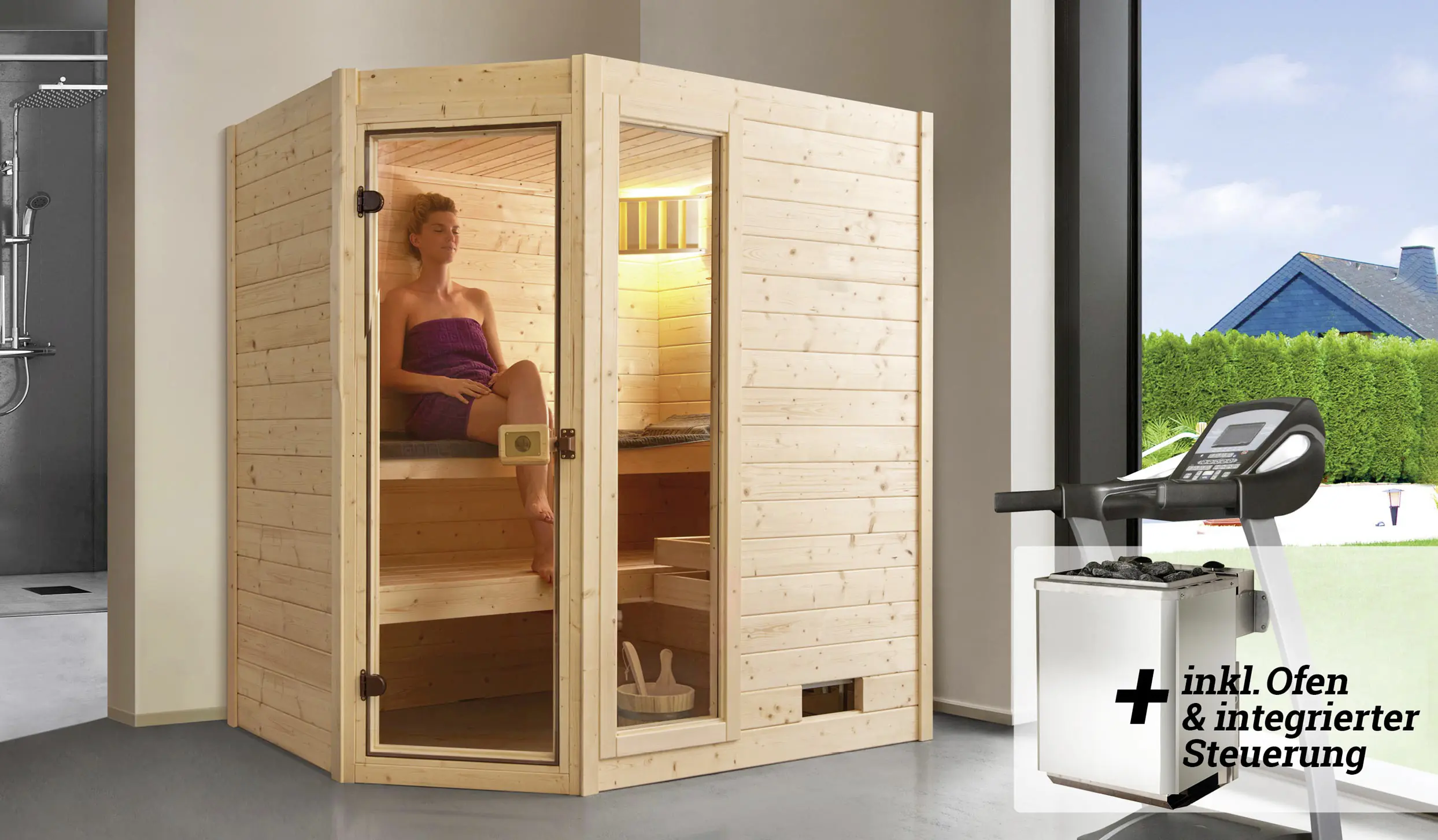 Weka Massivholz-Sauna Valida Gr. 1 Sparset 5,4 kW