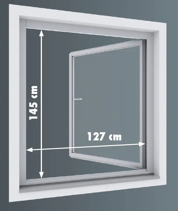 Primaster Fliegenschutz-Fenster 130 x 150 cm schwarz/weiß kürzbar
