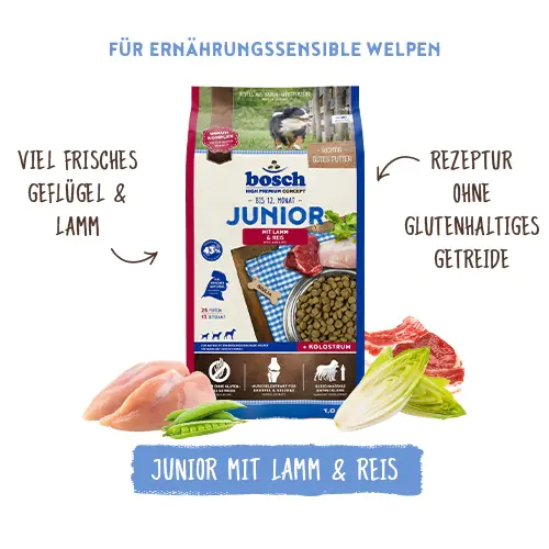 Bosch Hundetrockenfutter Junior 3 kg Lamm & Reis 