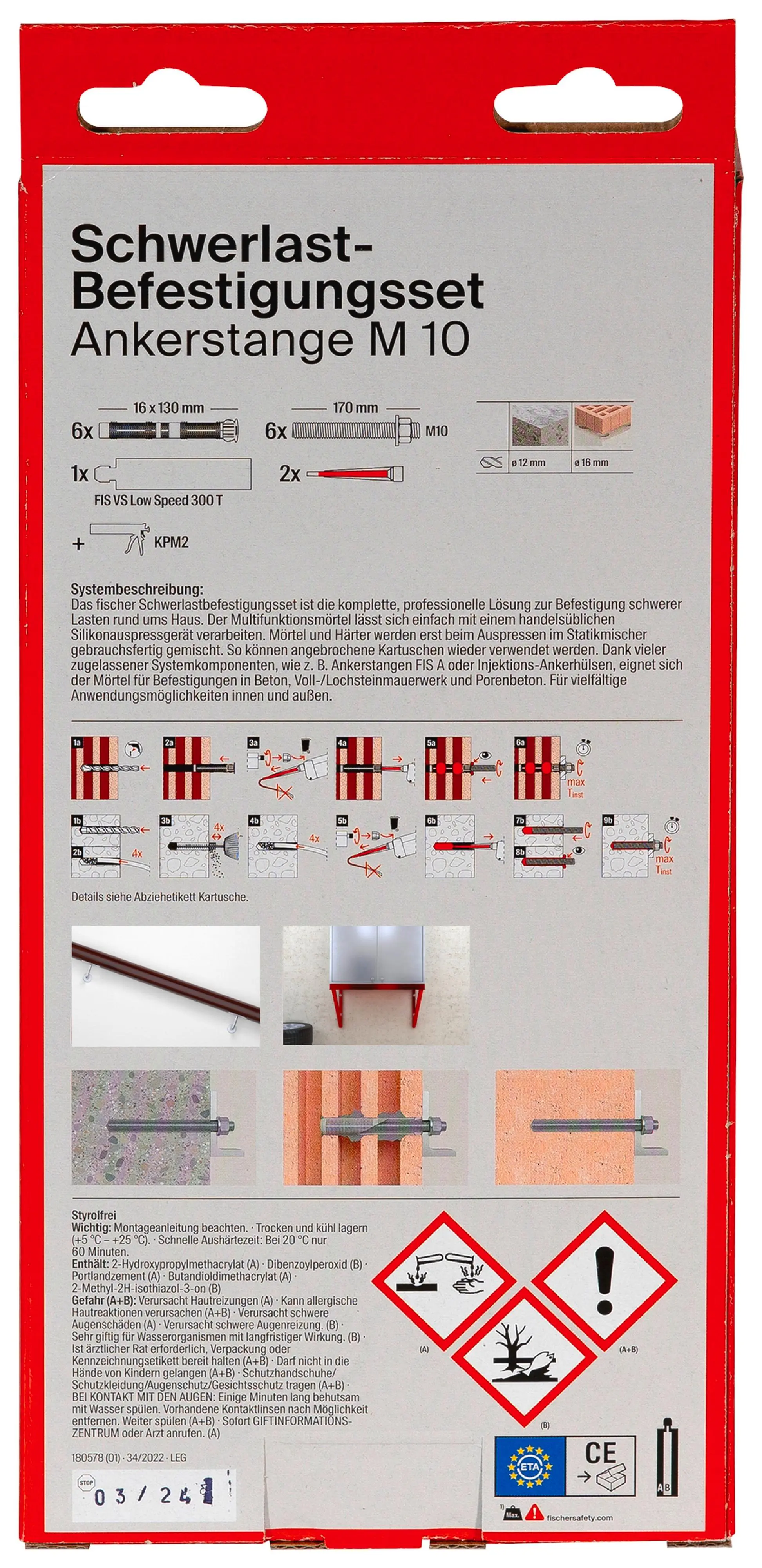 Fischer Schwerlastbefestigung-Set M10 x 170 mm