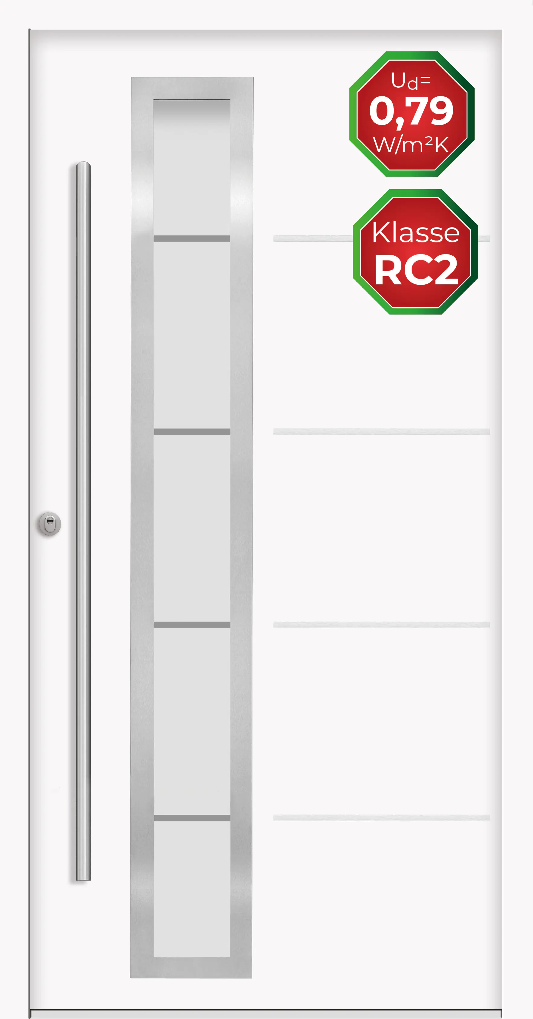 Splendoor Haustür Passivedoor Premium B06 RC2 Weiß DIN Links 100 x 210 cm