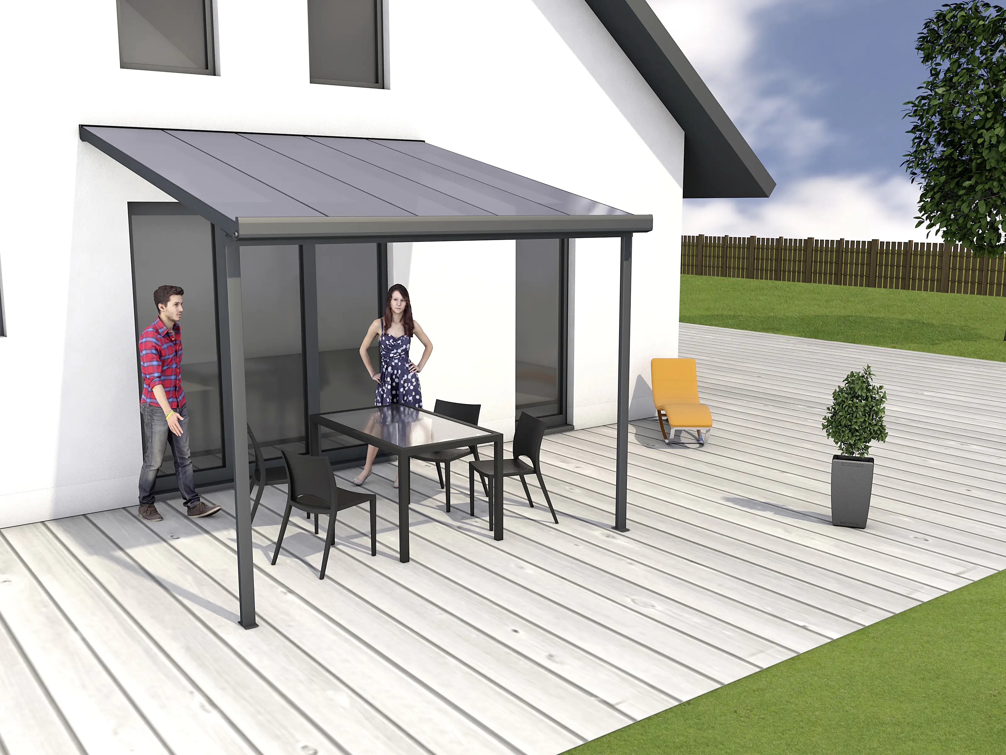 Gutta Terrassenüberdachung Basic 306x306cm anthrazit
