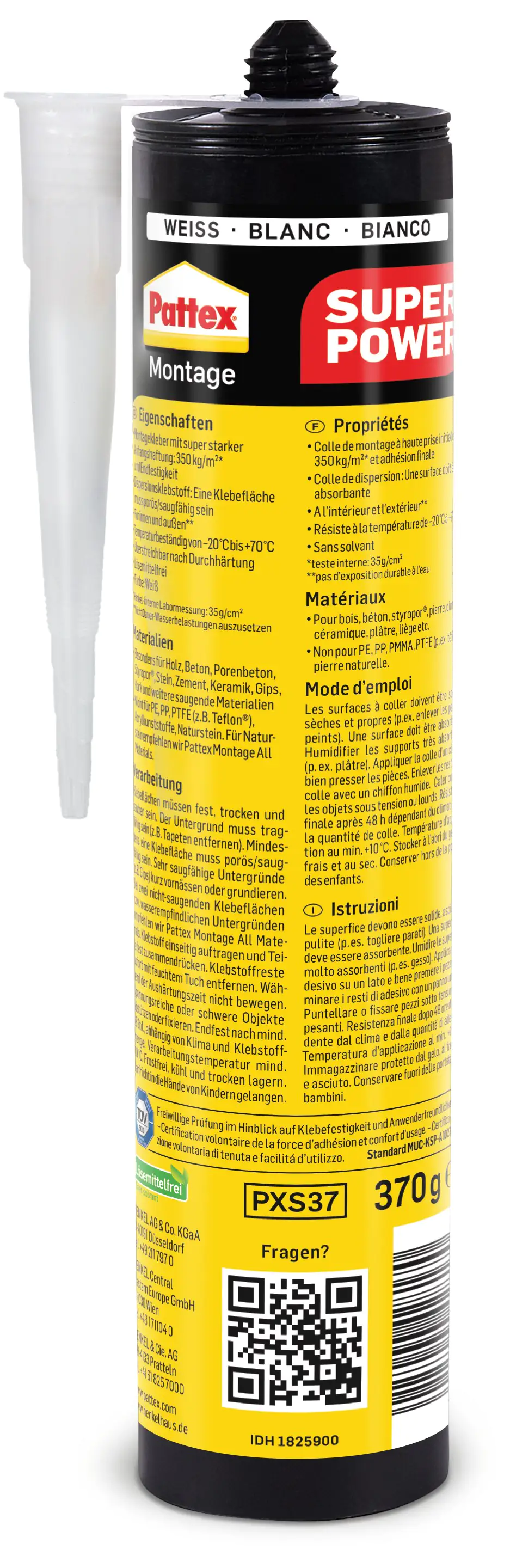 Pattex Montagekleber Super Power 370 g weiß