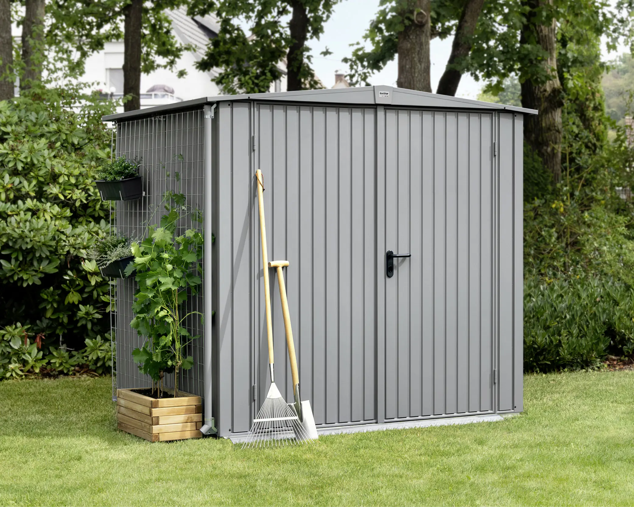 EcoStar Gerätehaus Trend-S Typ 2 258,8 x 247,7 x 216 cm graualuminium
