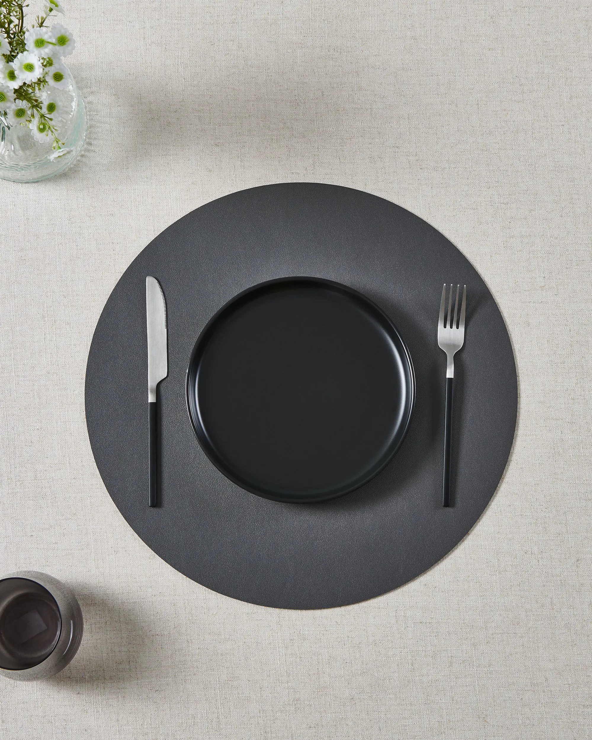 Vinanivao Platzset Ø 38 cm silber/anthrazit