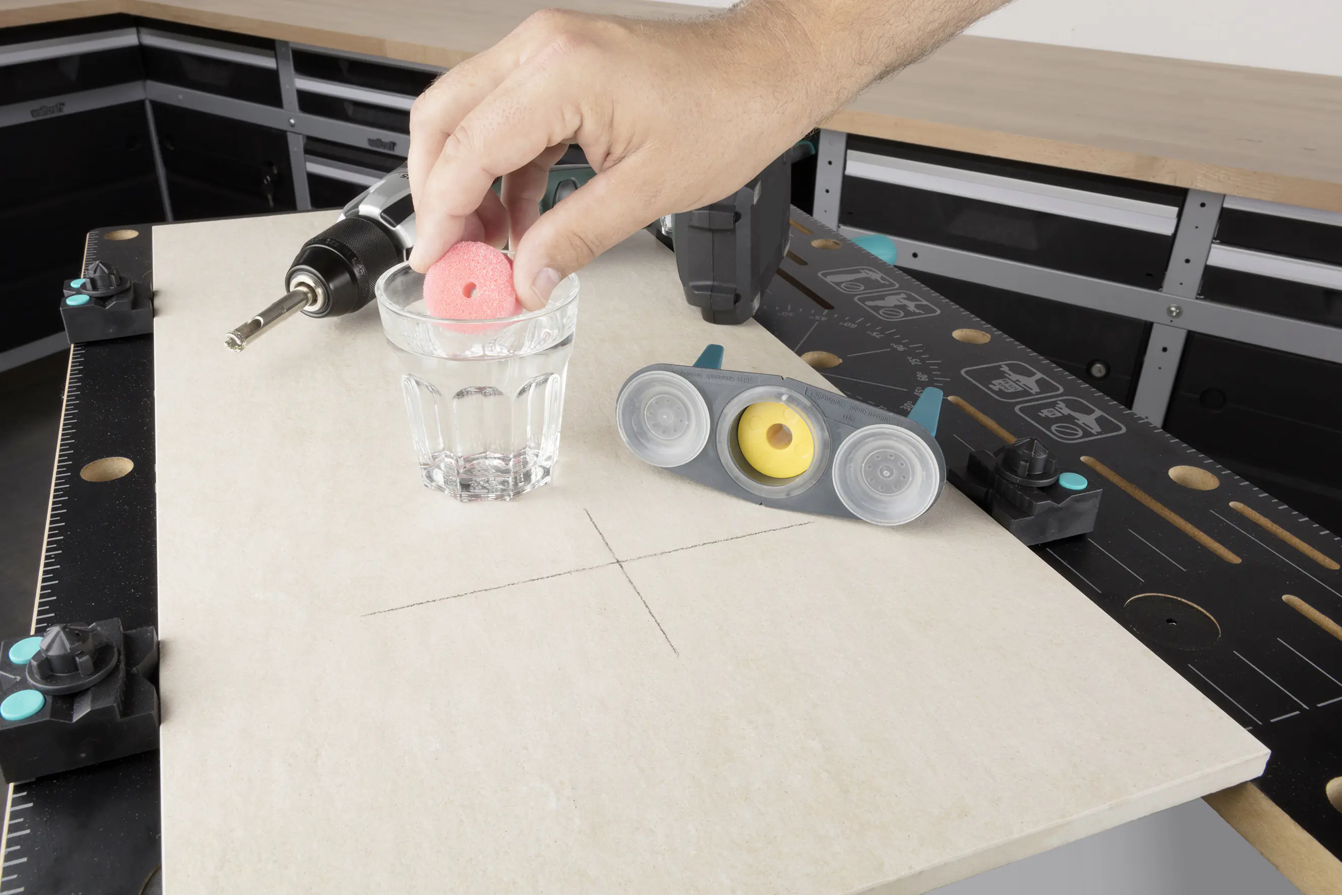 Wolfcraft Führung für Bohrkronen diamantbestreut Ceramic Ø 5 - 10 mm