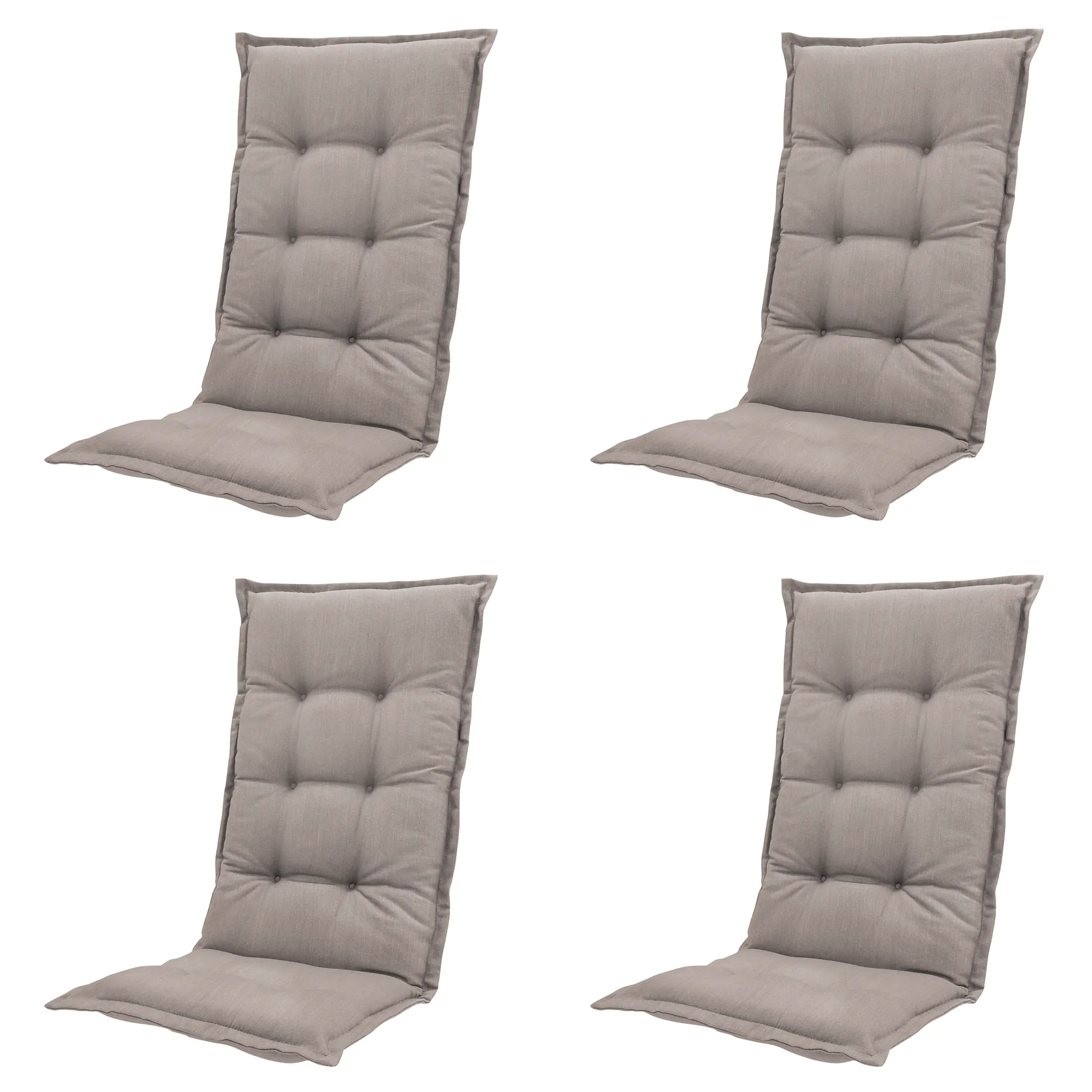 Madison Hochlehner-Auflage Basic taupe 123 x 50 cm 4er-Set