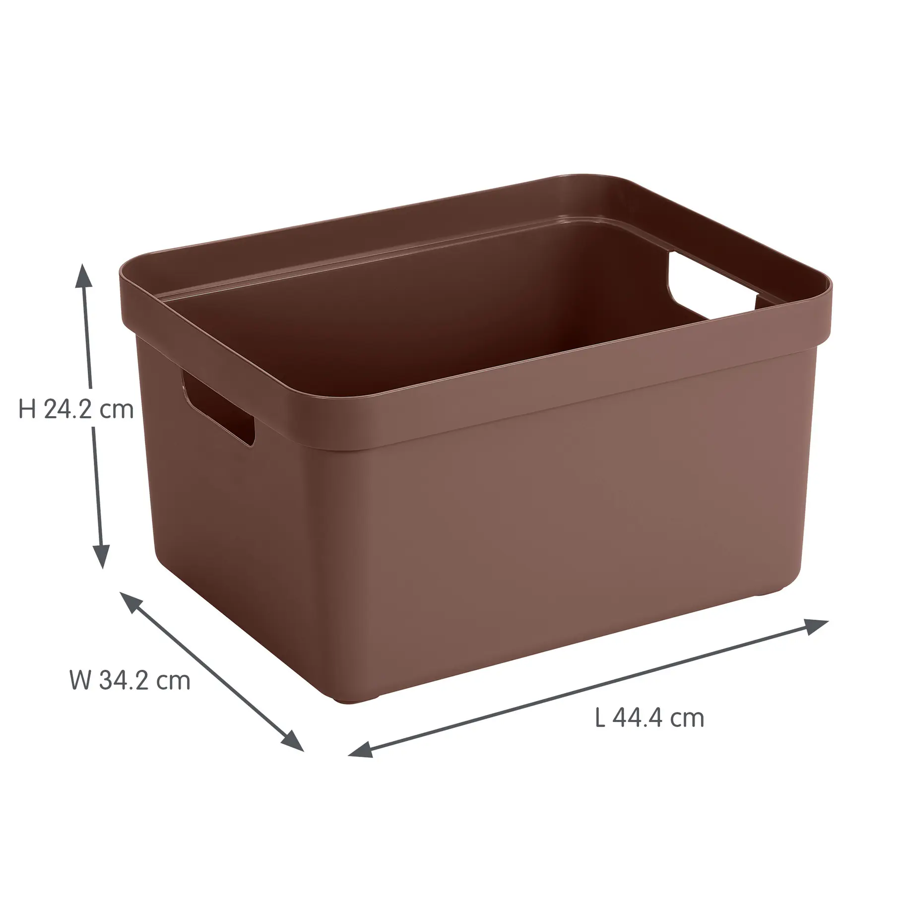 Sunware Aufbewahrungsbox Sigma Home mit Griffen 44,5 x 34,5 cm 32 L schoko 3er Set
