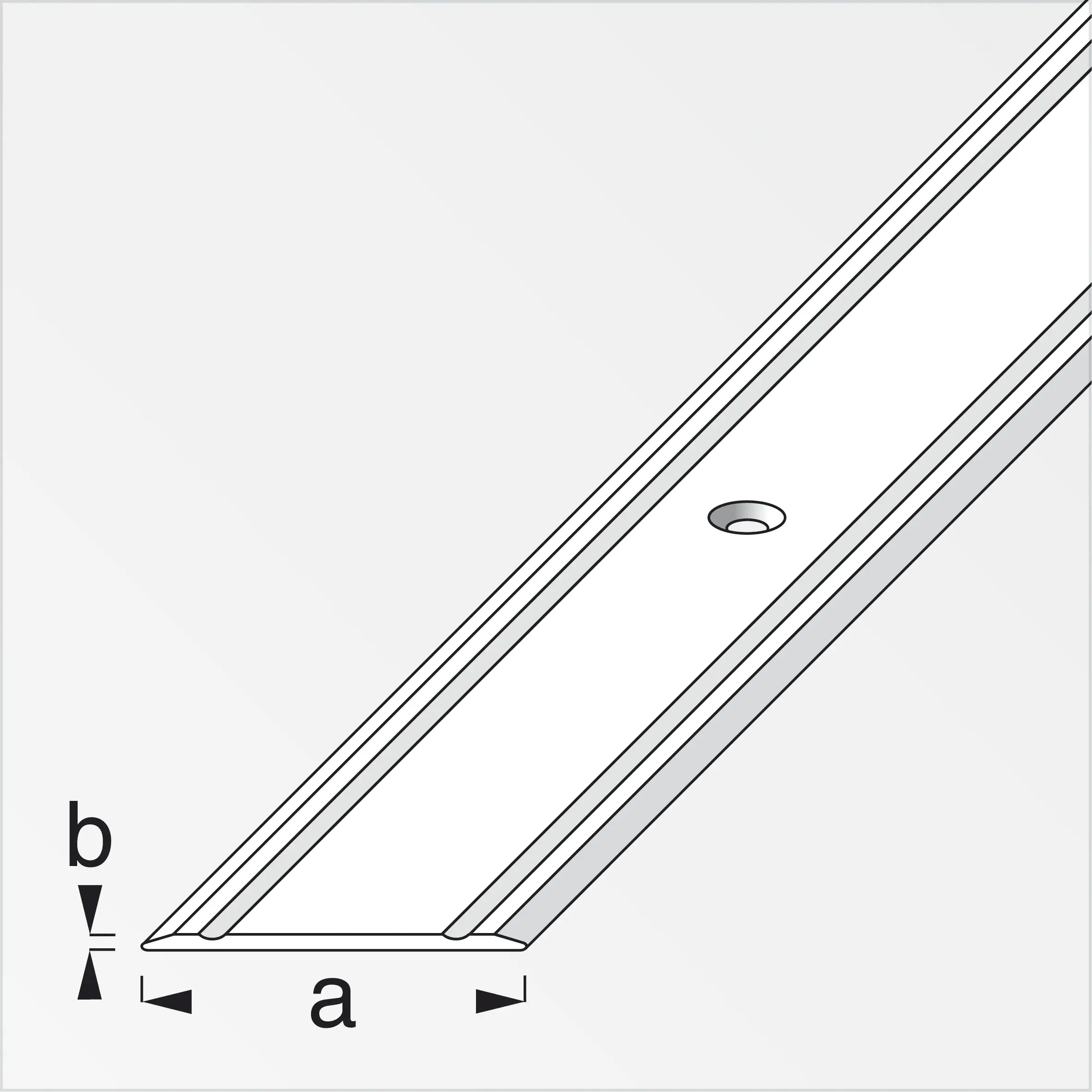 alfer Übergangsprofil 1 m, 30 x 2 mm Aluminium eloxiert silber