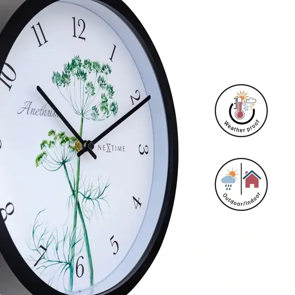 Nextime Außenwanduhr Anethium 30 cm schwarz