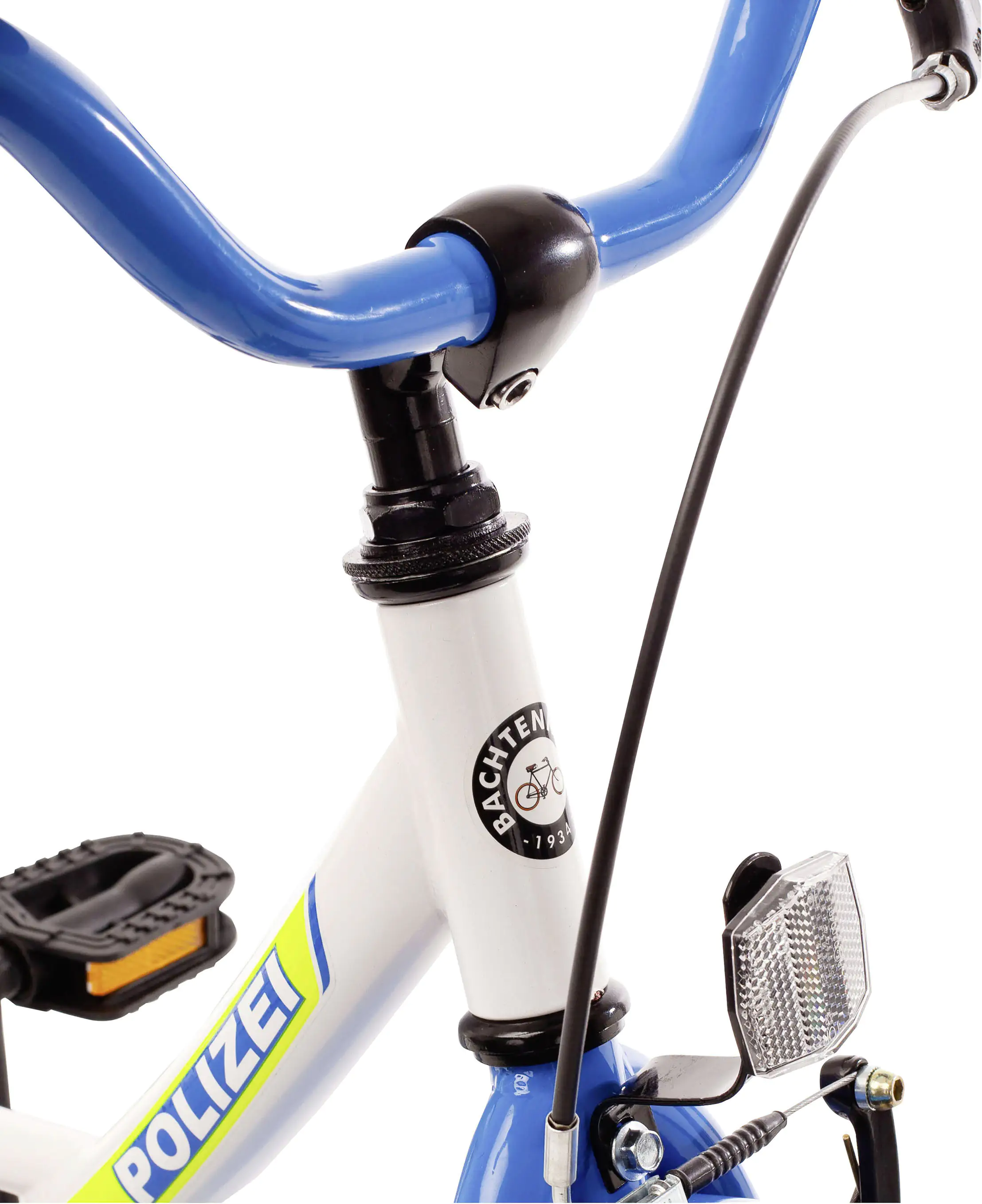 Bachtenkirch Kinderfahrrad Polizei 18 Zoll kristallweiß/blau/neon