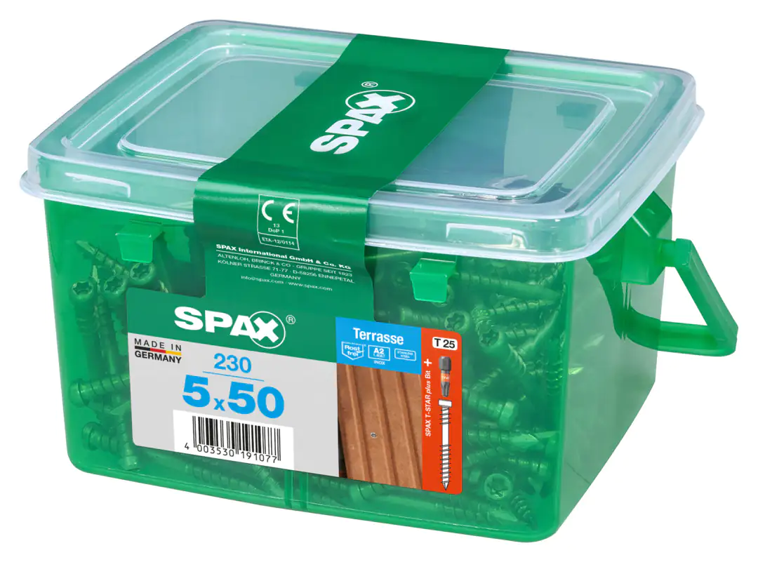Spax Terrassenschrauben 5.0 x 50 mm TX 25 Zylinderkopf - 230 Stk.