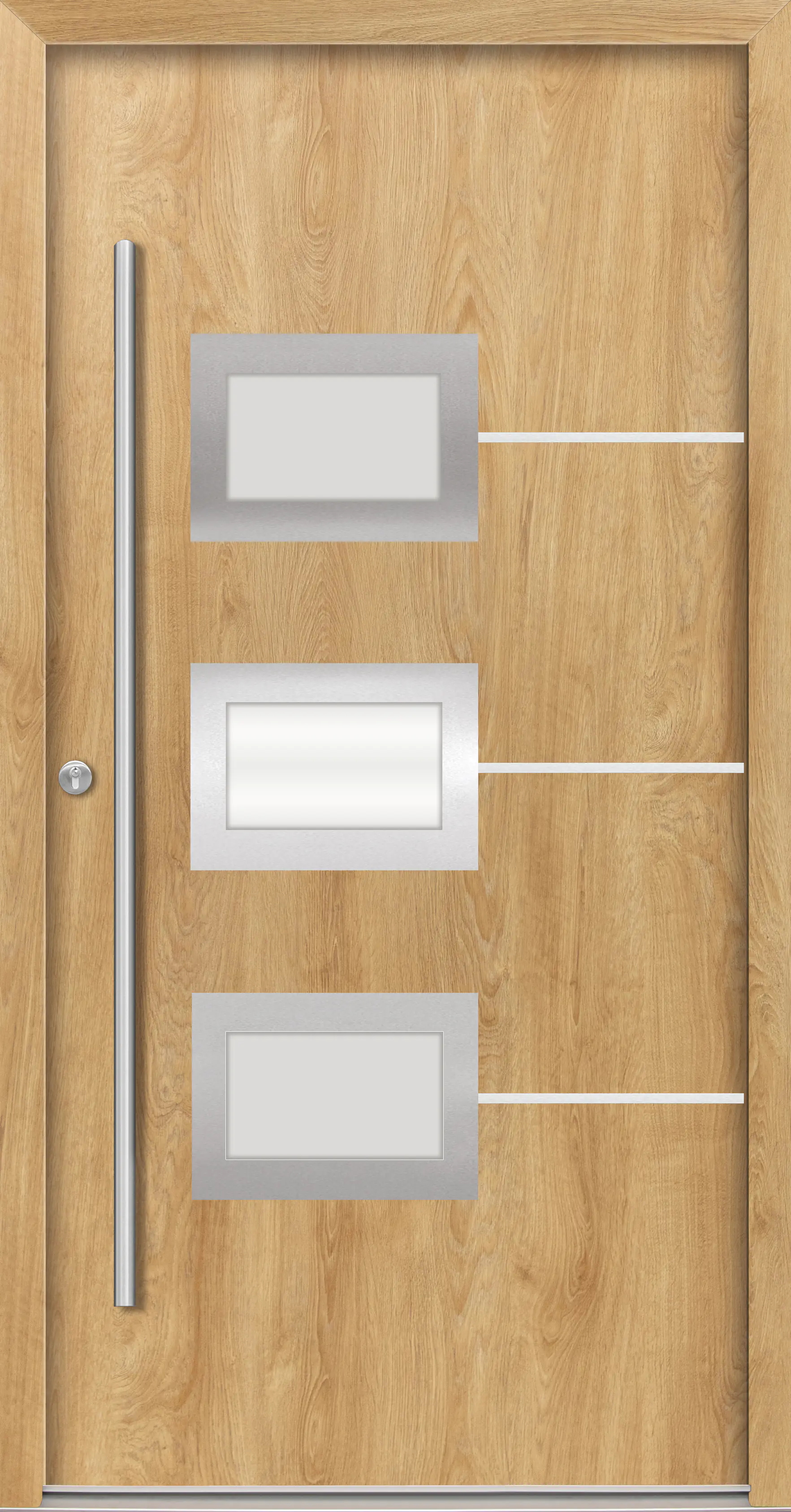 Splendoor Haustür Passivedoor Premium B03 Eiche Natur DIN Links 110 x 210 cm