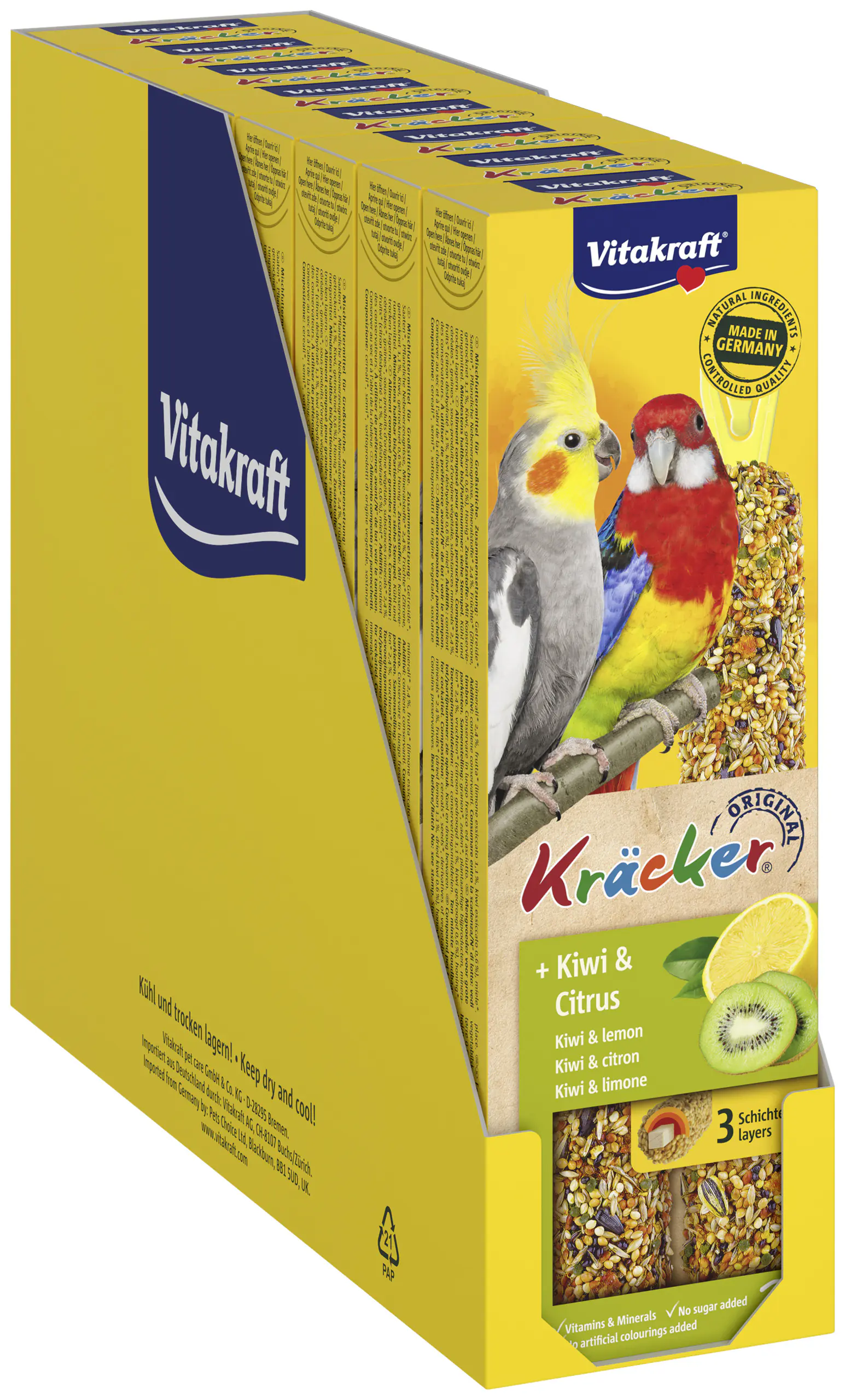 Vitakraft Kräcker für Großsittiche Kiwi & Citrus 8 x 2 Stück