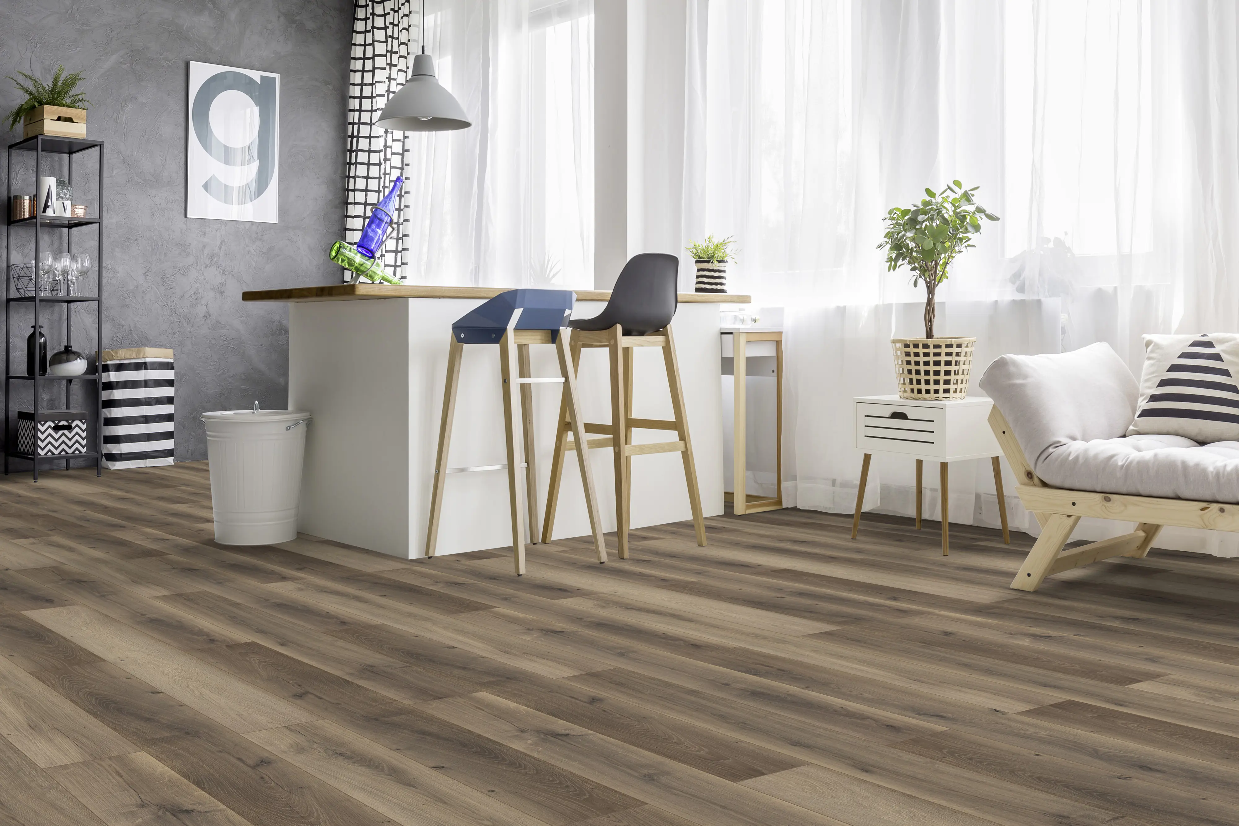 Classen Laminat Megaloc Aquaprotect 128,5 x 19,2 cm 8 mm Eiche braun mix