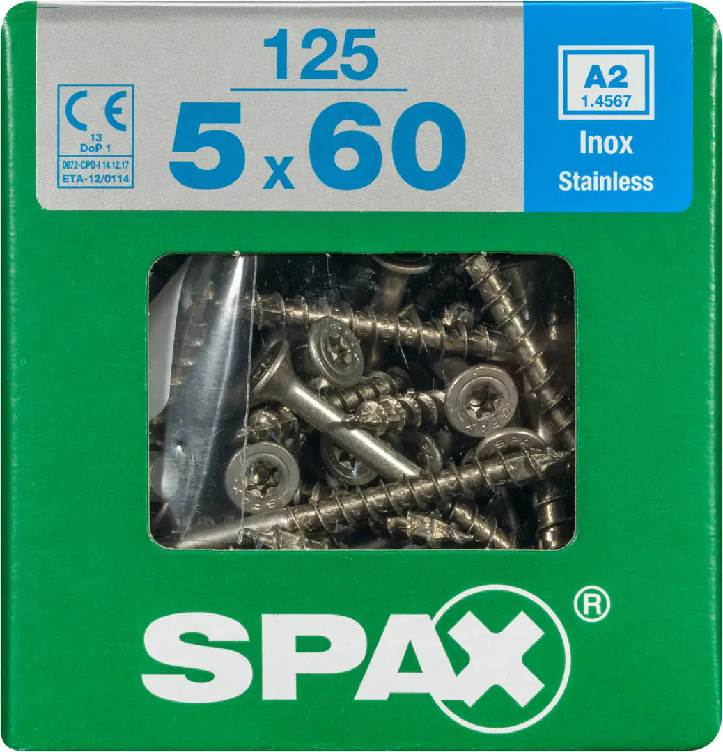 Spax Universalschrauben 5.0 x 60 mm TX 20 - 125 Stück Edelstahl