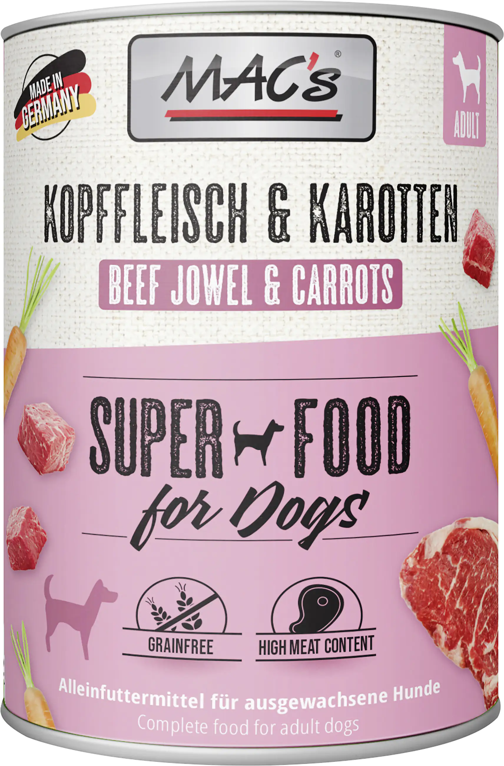 Macs Dog Hundenassfutter Adult getreidefrei 800 g Kopffleisch