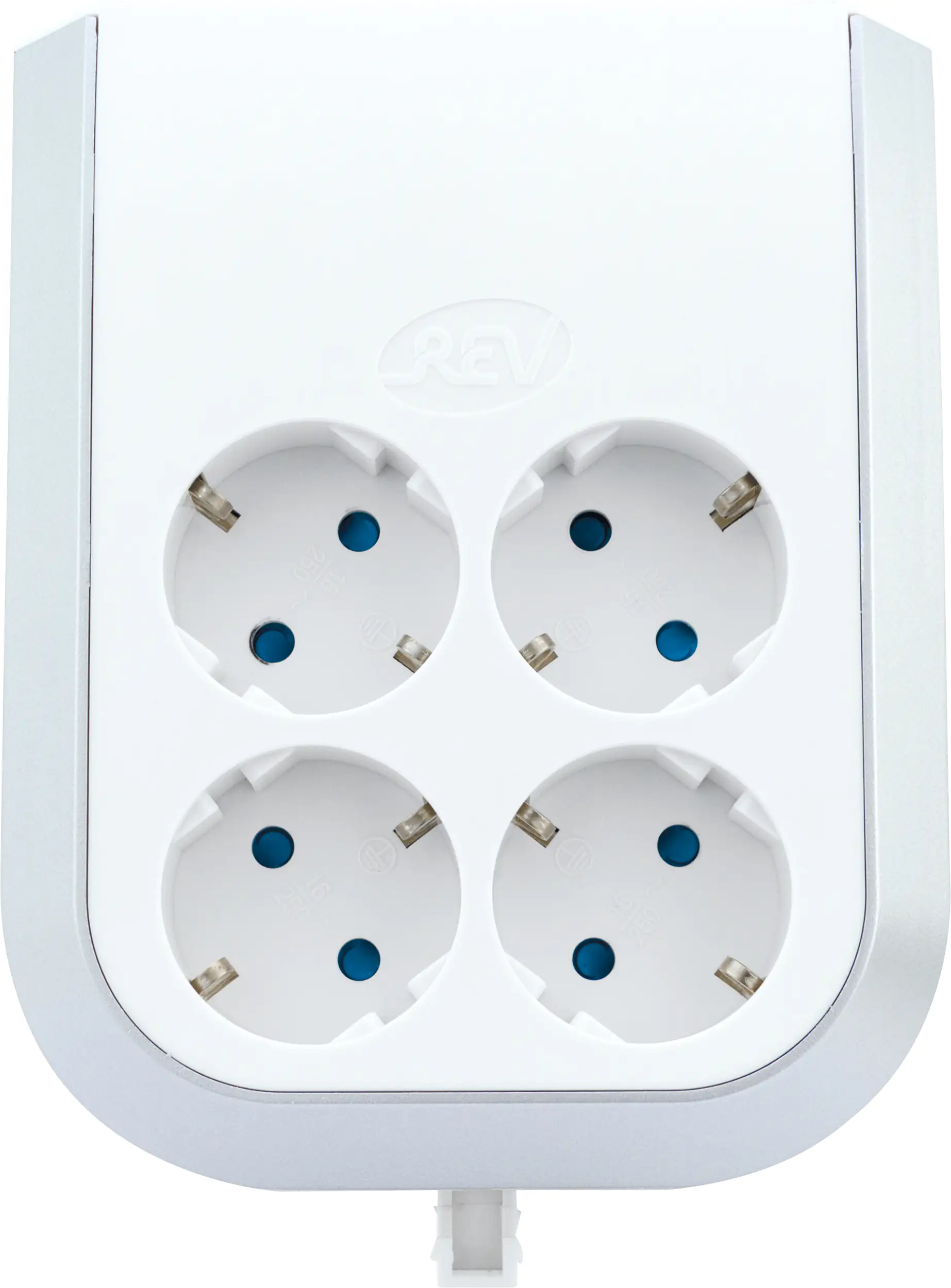 REV Multi-Power Steckdosenerweiterung 4-fach weiß, mit Abstandshalter