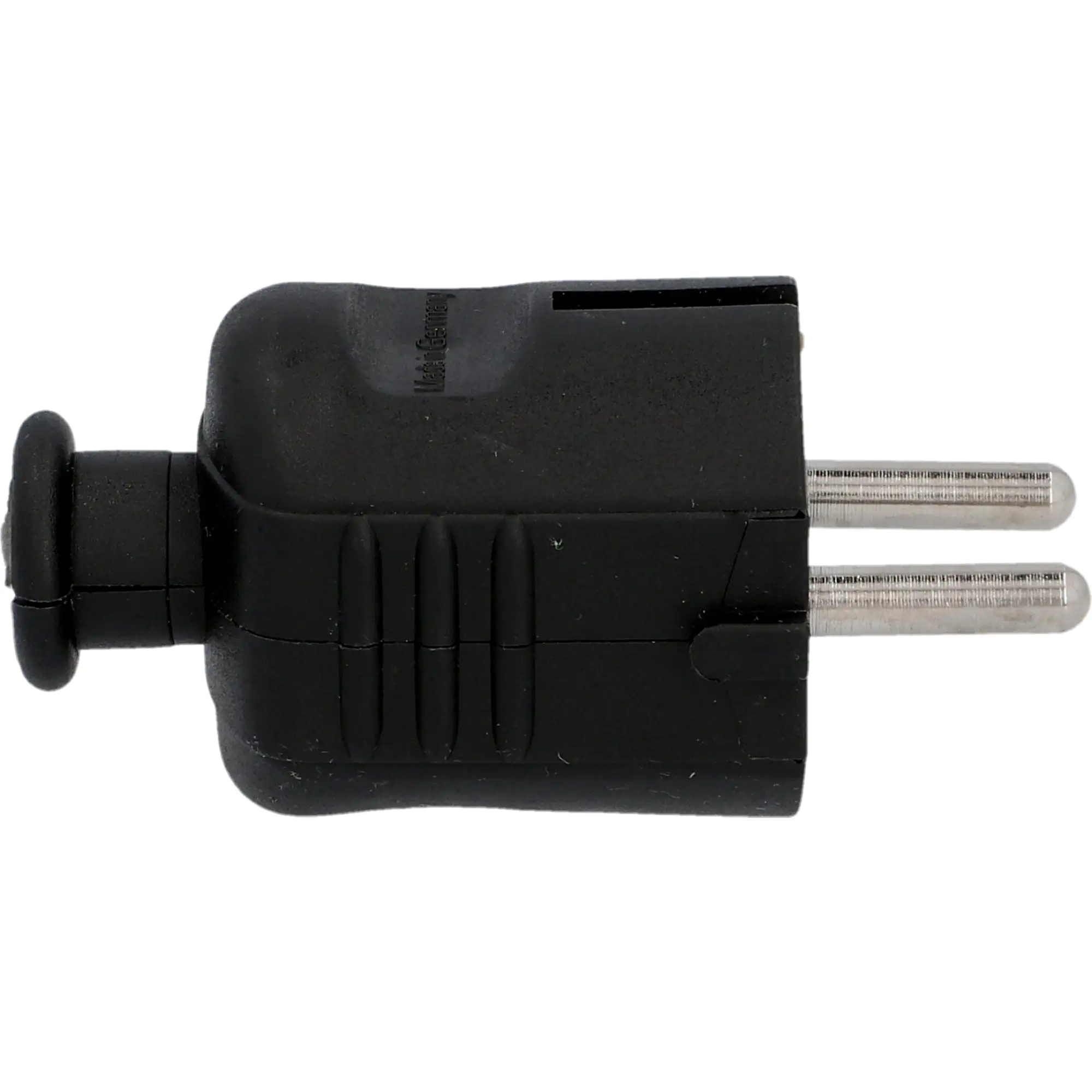 Schutzkontakt-Stecker mit Knickschutz, schwarz