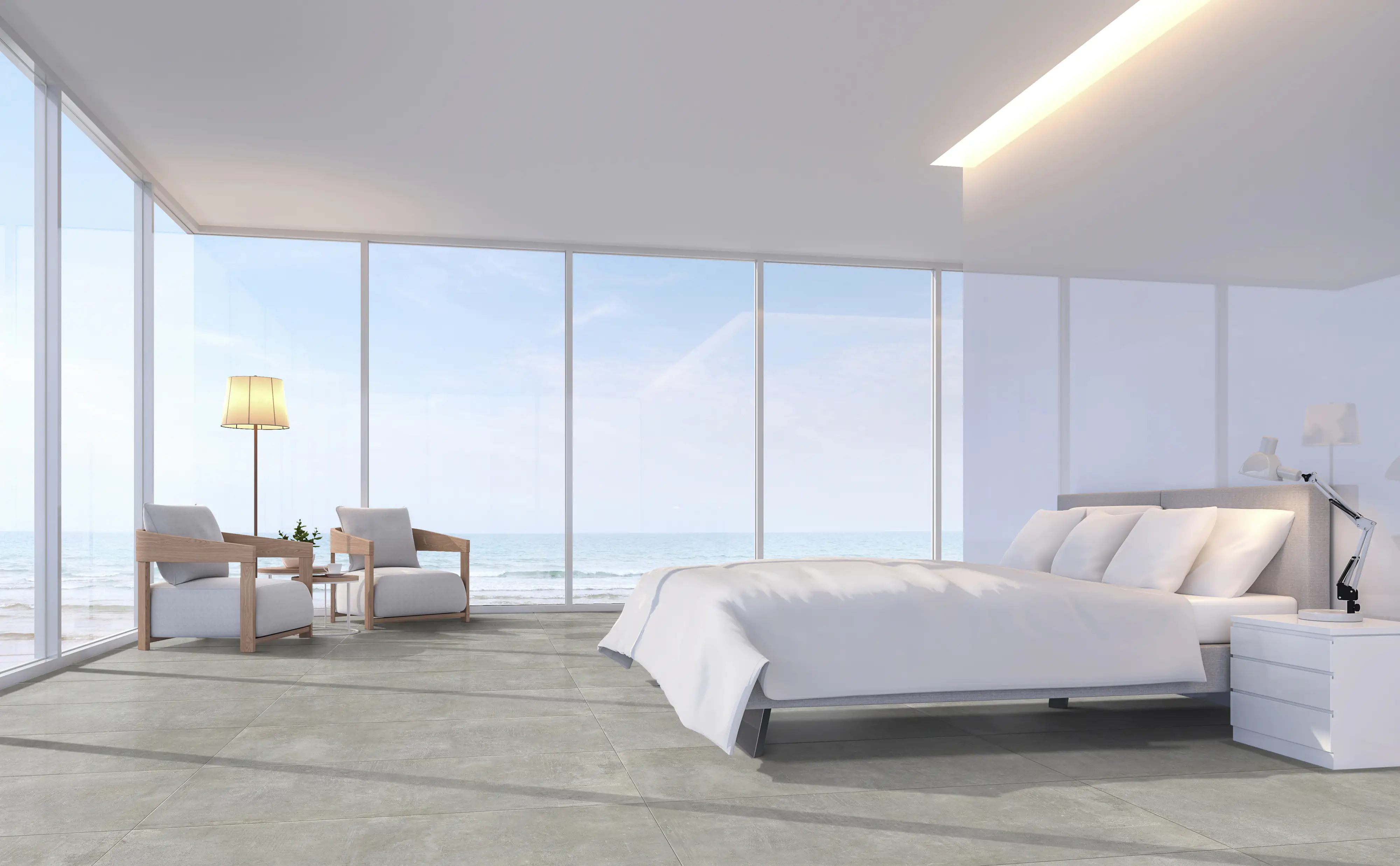 Bodenfliese Feinsteinzeug Concrete 60 x 120 cm grau
