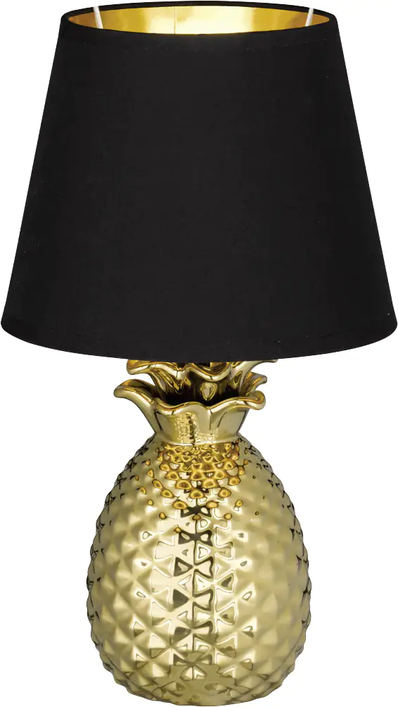 Reality Leuchten Tischleuchte Pineapple gold Schnurschalter