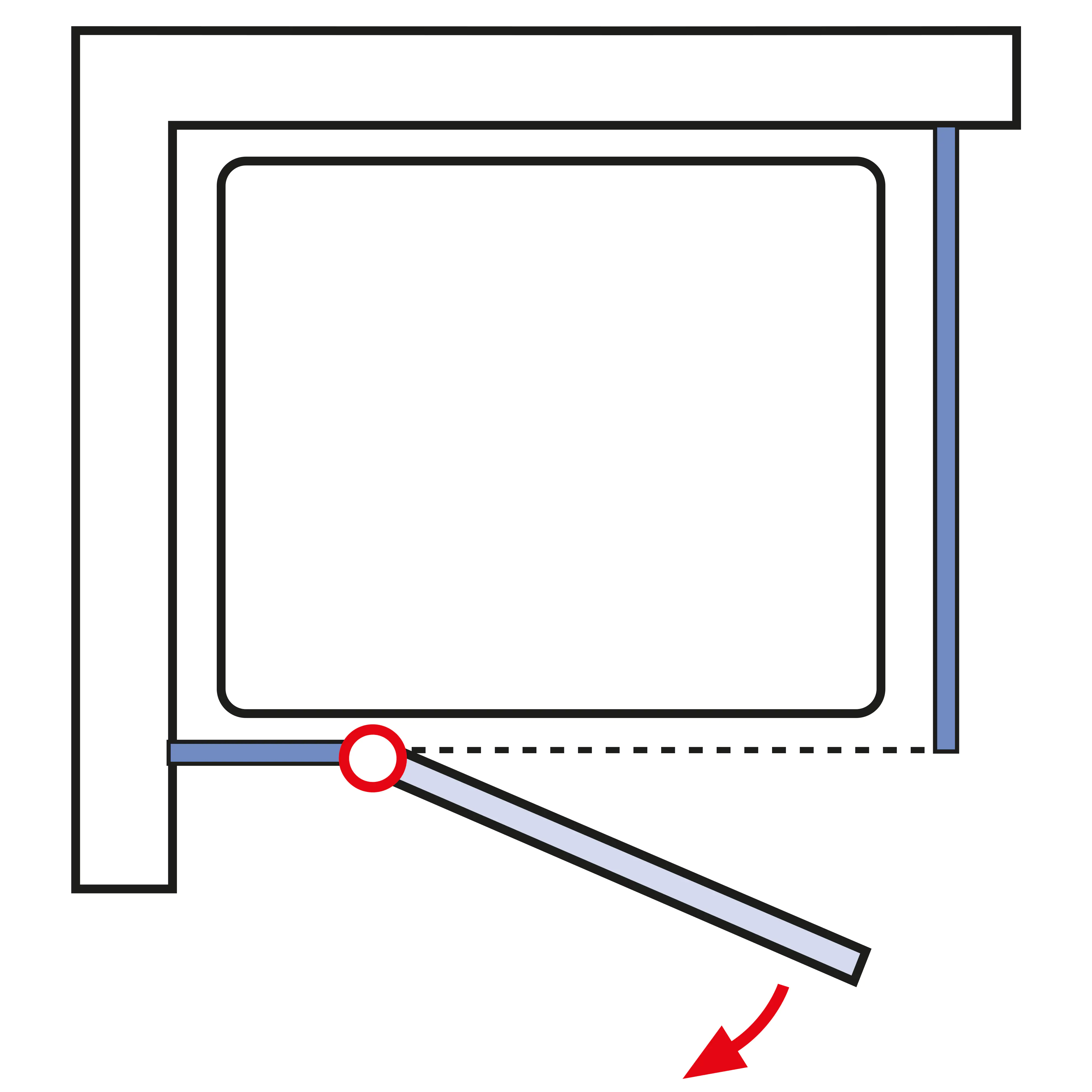 Schulte Drehtür Seitenwand 90 x 90 x 200 cm MasterClass