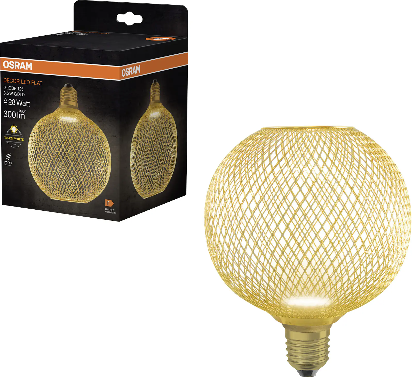 Osram LED Leuchtmittel Decor Flat Globe 3,5W 827 matt E27 Non-DIM