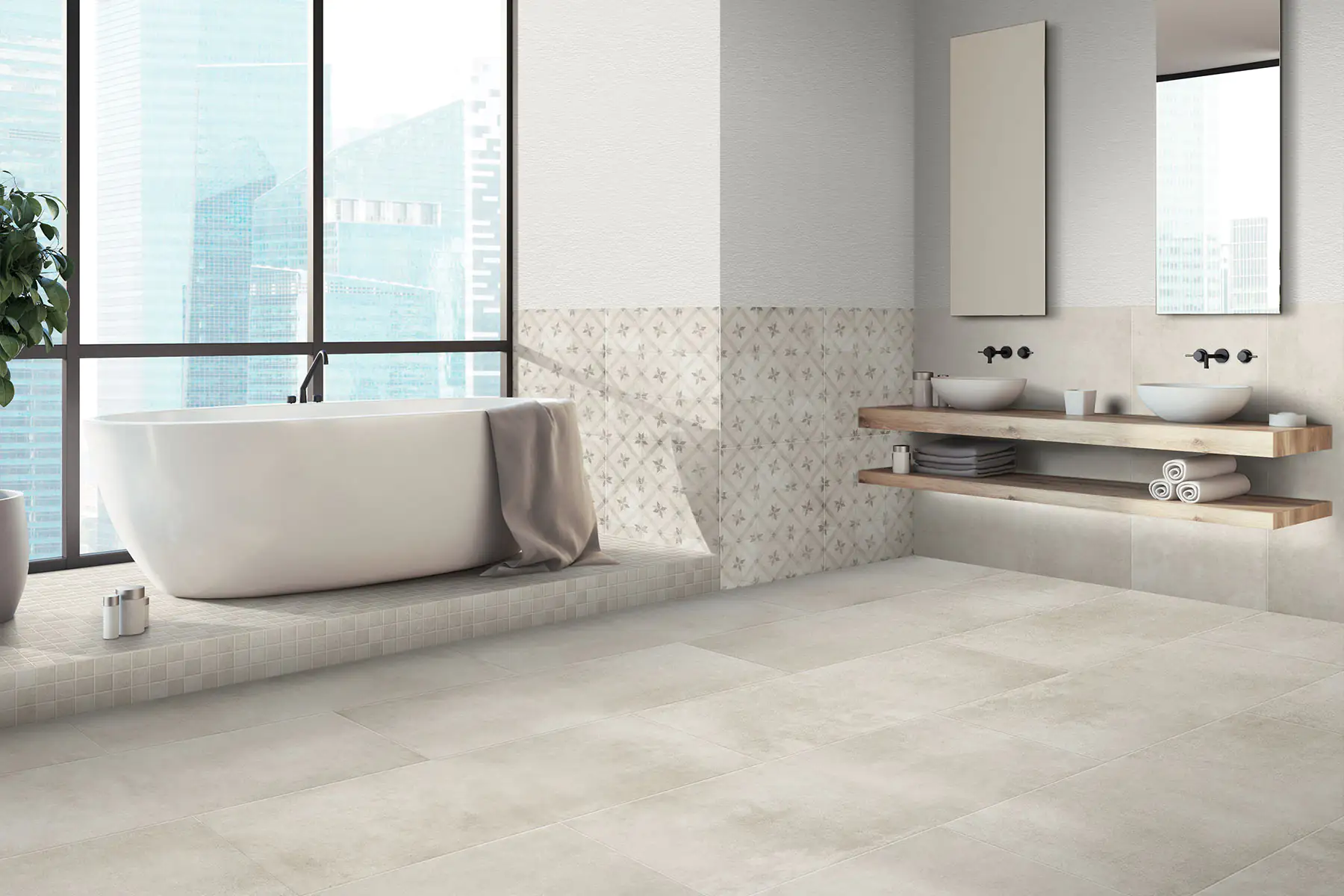 Bodenfliese Feinsteinzeug Marte 60 x 120 cm beige
