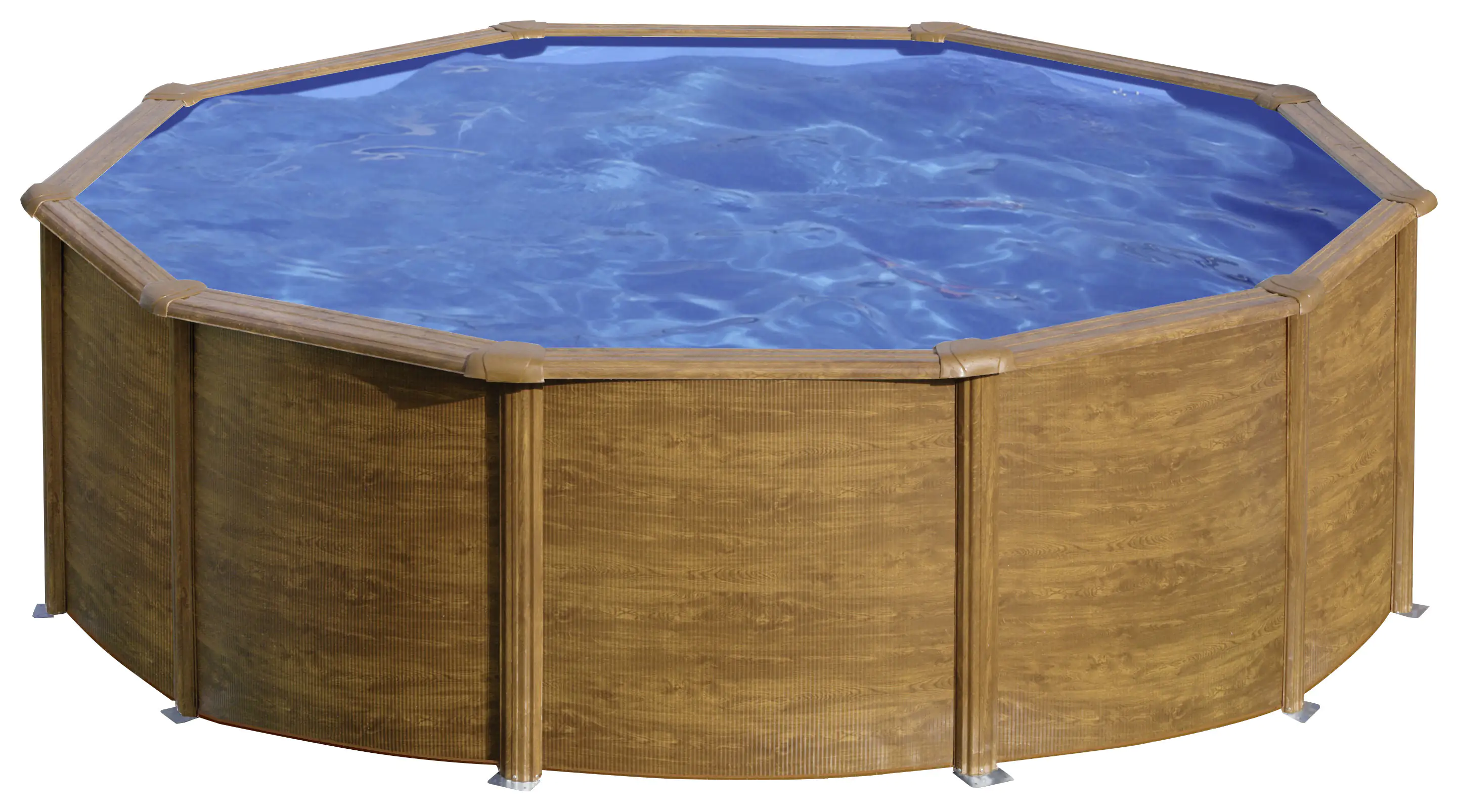 Gre Stahlwandpool Pacific rund Ø 460 x 120 cm Holzdekor