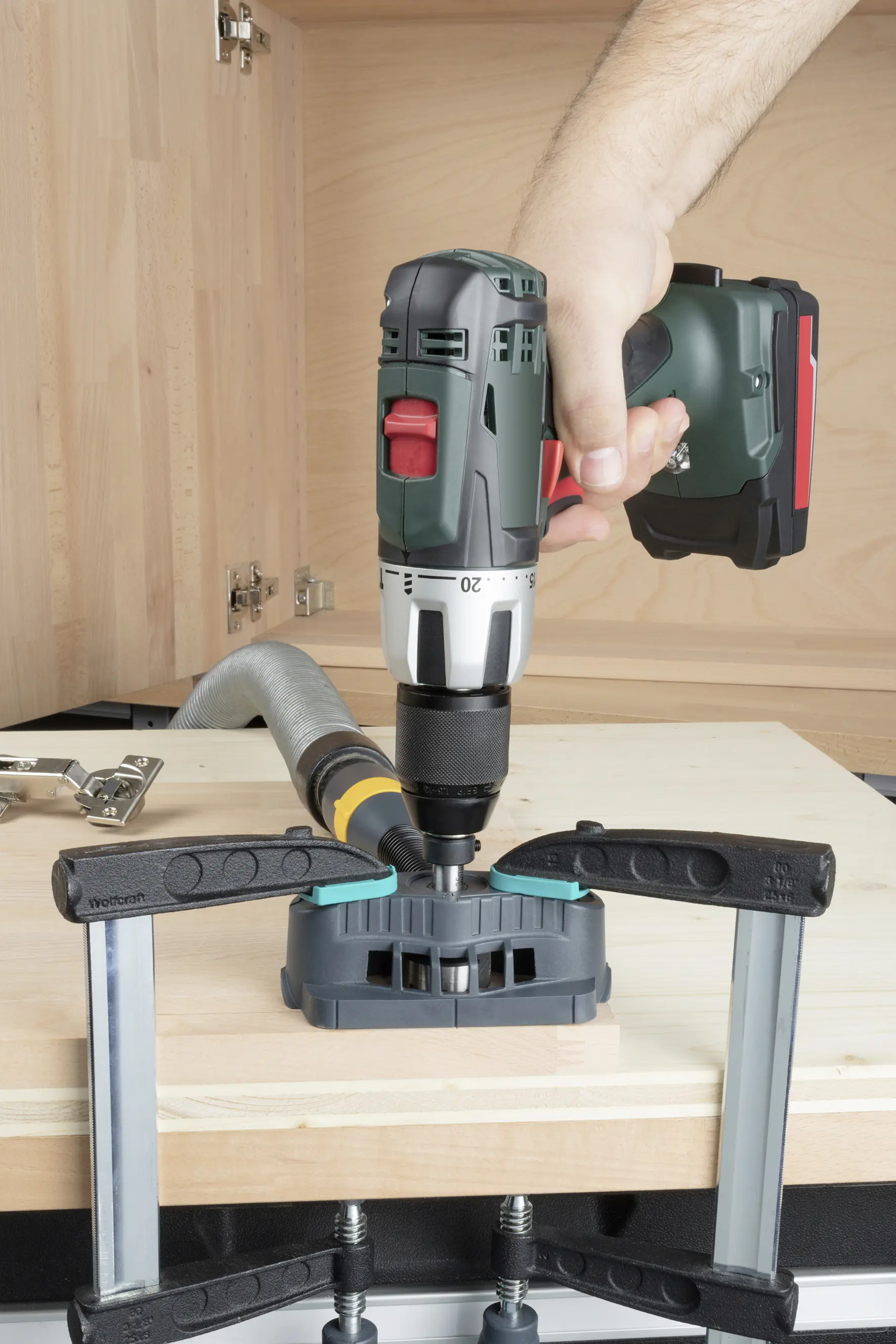 Wolfcraft Mobile Bohrhilfe Forstnerbohrer