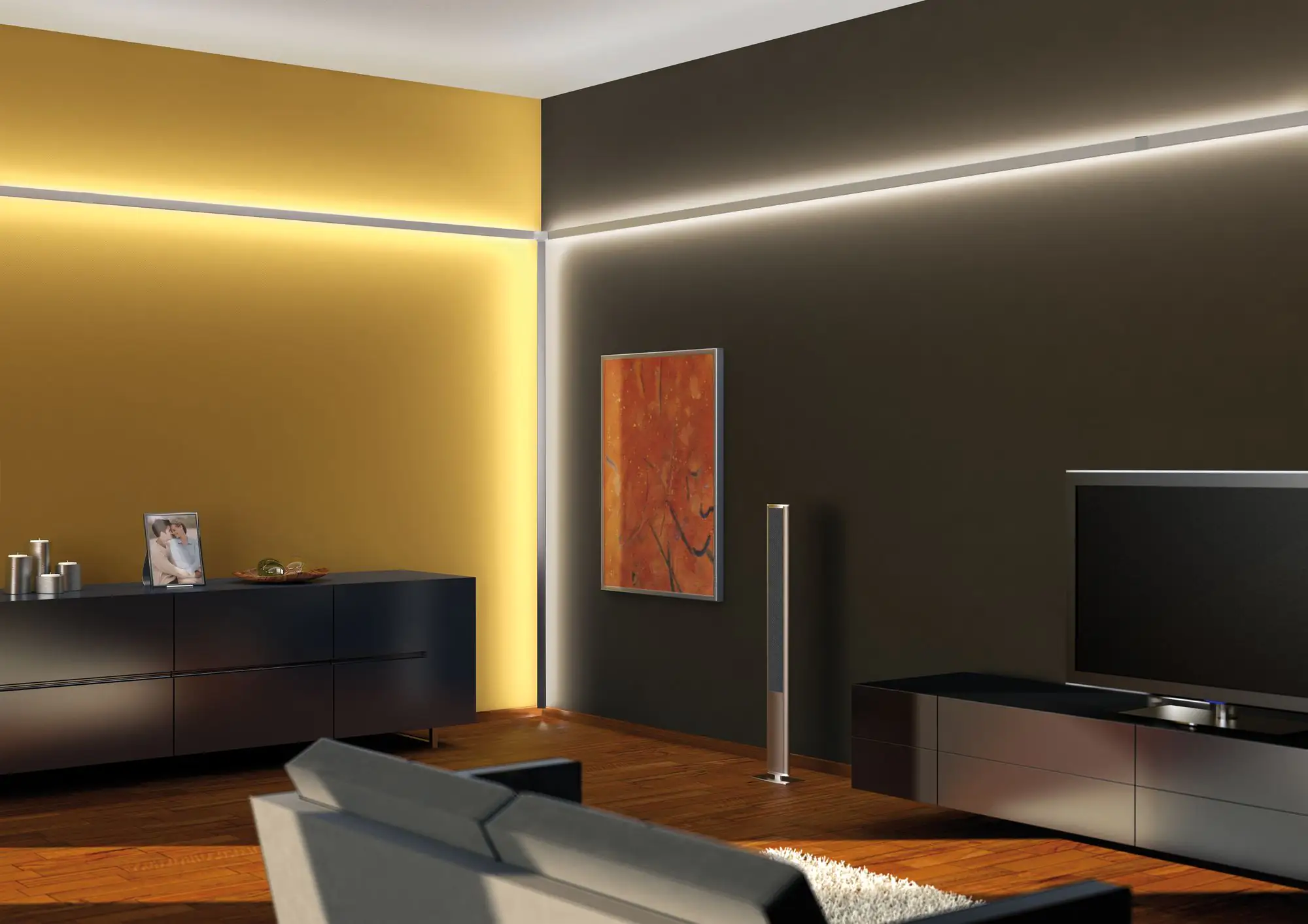 Paulmann Duo Profil inkl. Clips und Diffusor 1 m alu eloxiert