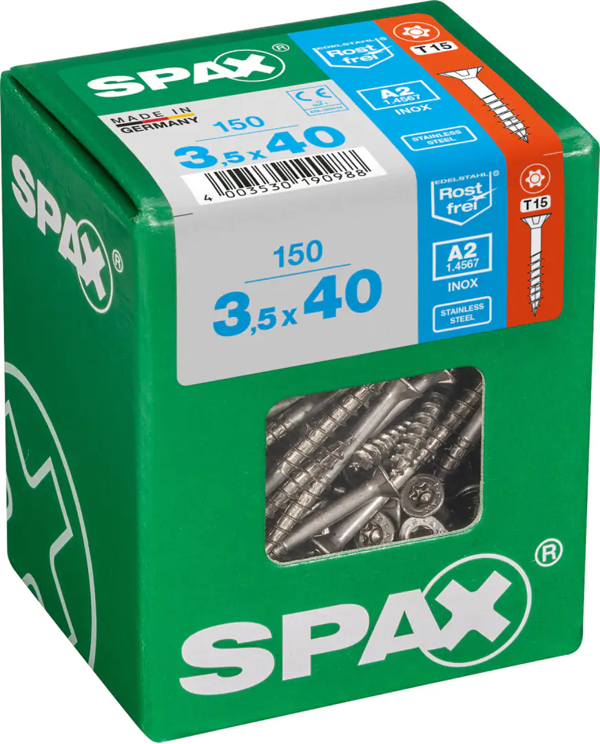 Spax Universalschrauben 3.5 x 40 mm TX 15 - 150 Stück Edelstahl