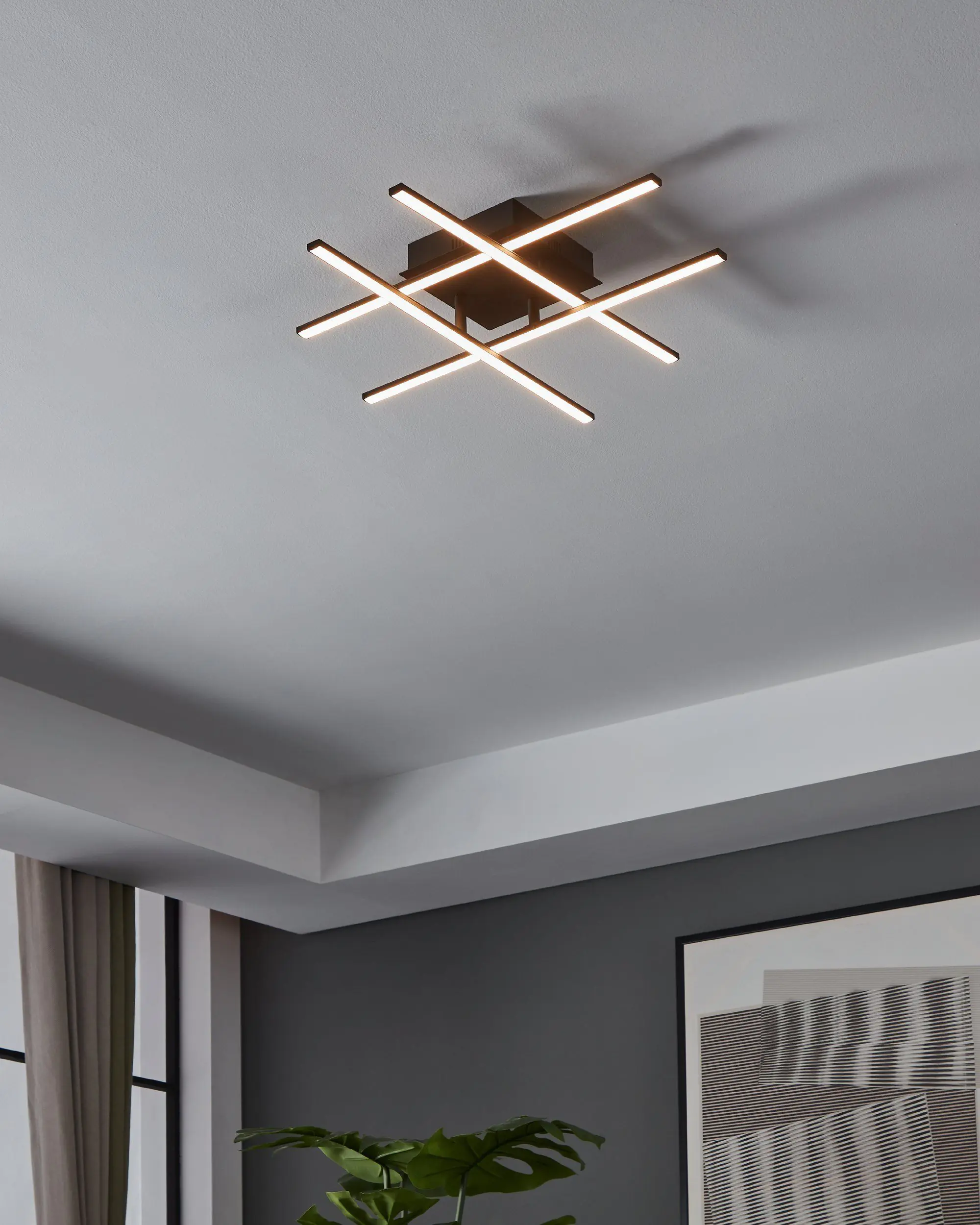 Eglo LED Deckenleuchte Lasana 3 schwarz 50 x 50 cm warmweiß