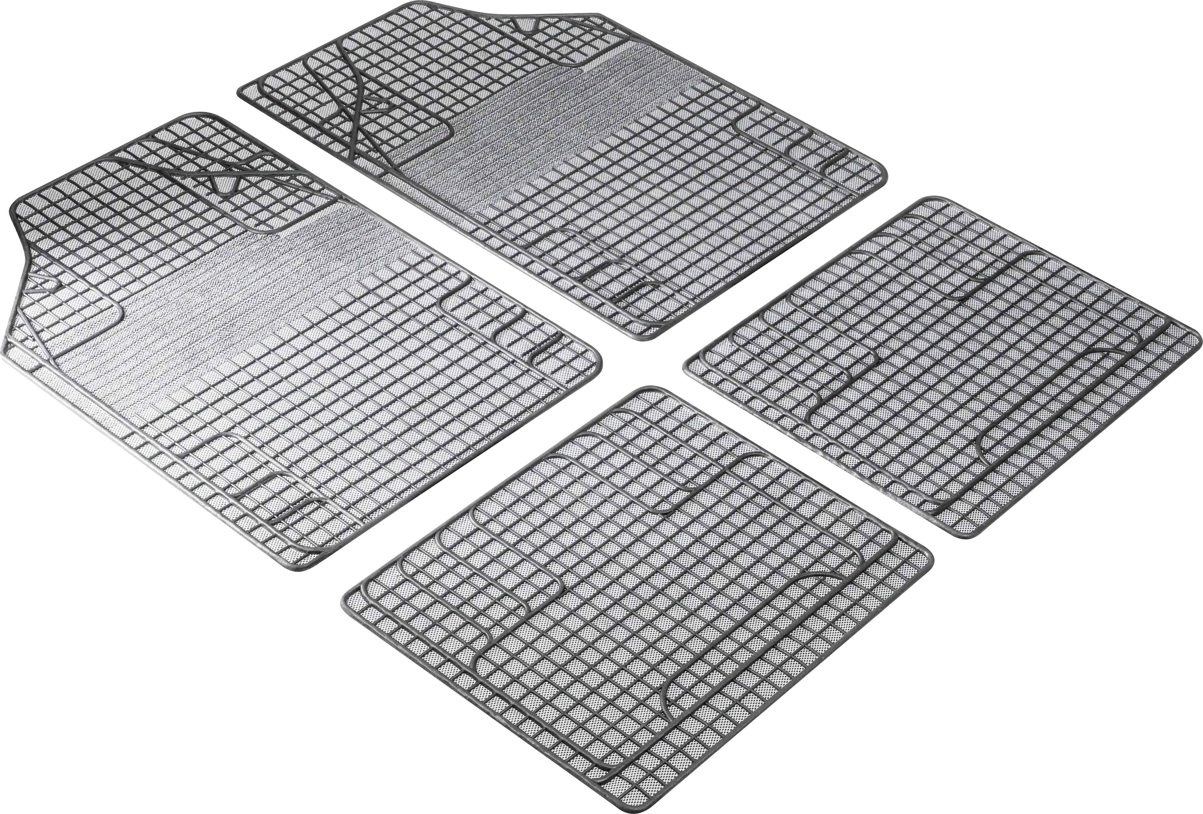 Walser Universal Fußmatten Gummi New Style Komplett-Set weiß 