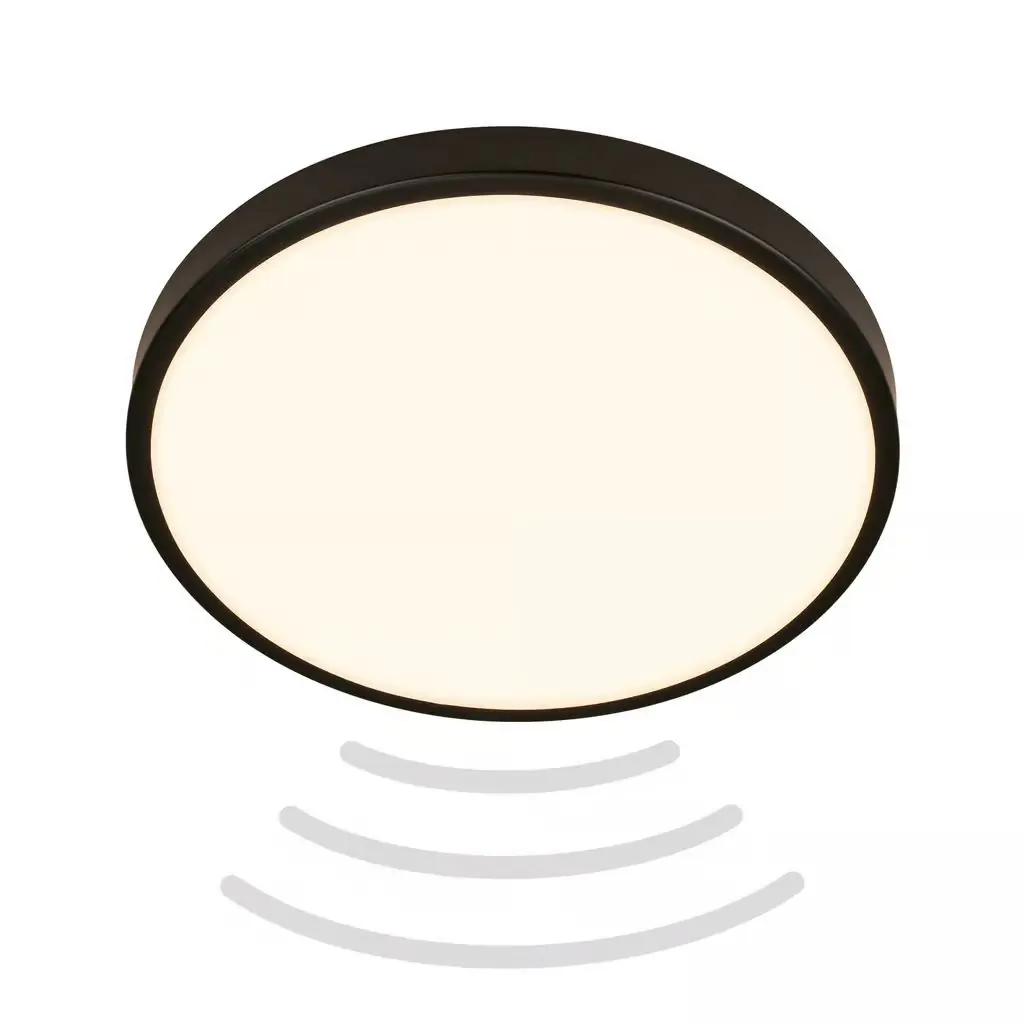 Briloner LED-Deckenleuchte Walk mit Bewegungsmelder Ø 29 x 6,5 cm warmweiß schwarz
