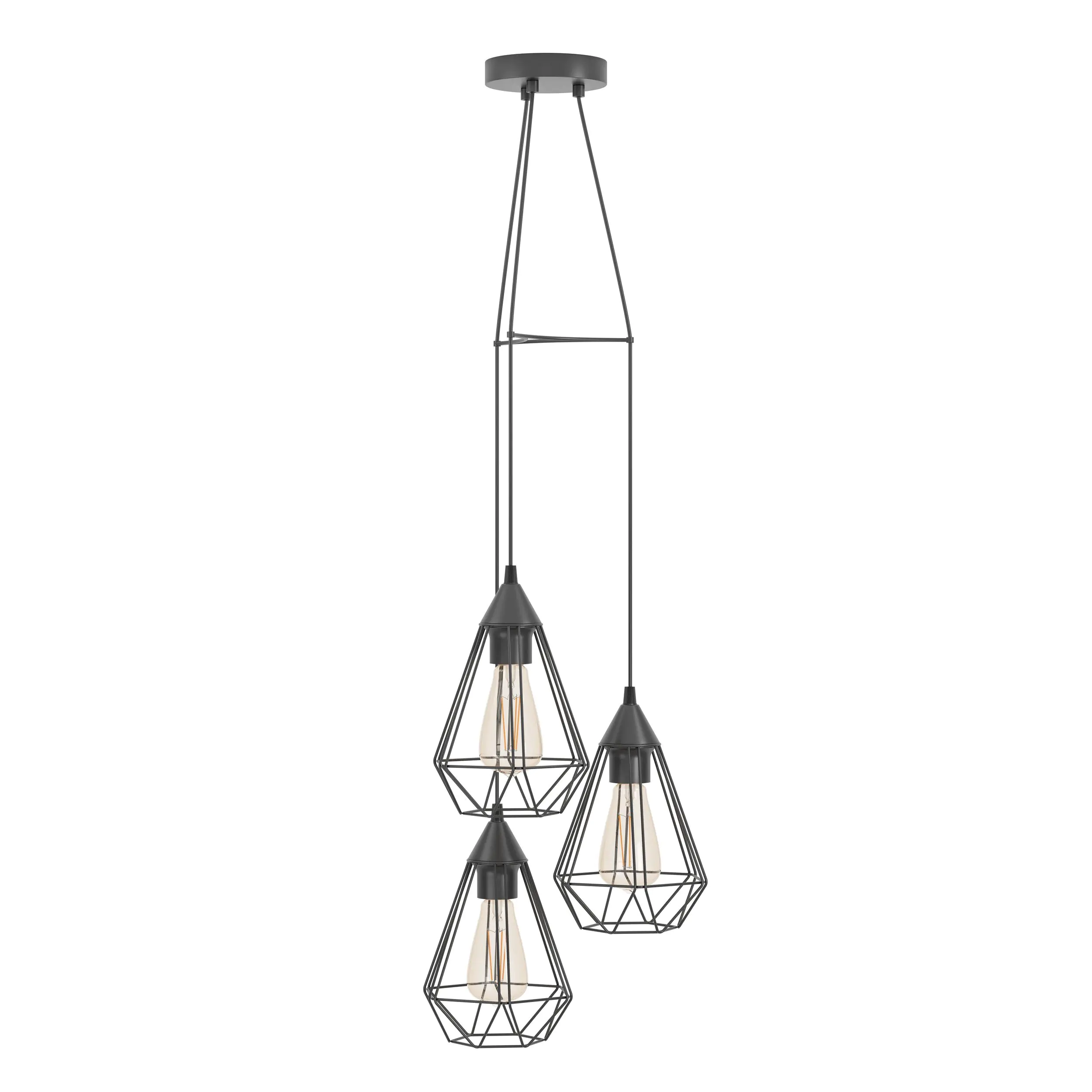 Eglo 3er Pendelleuchte Tarbes schwarz Ø 31 cm E27