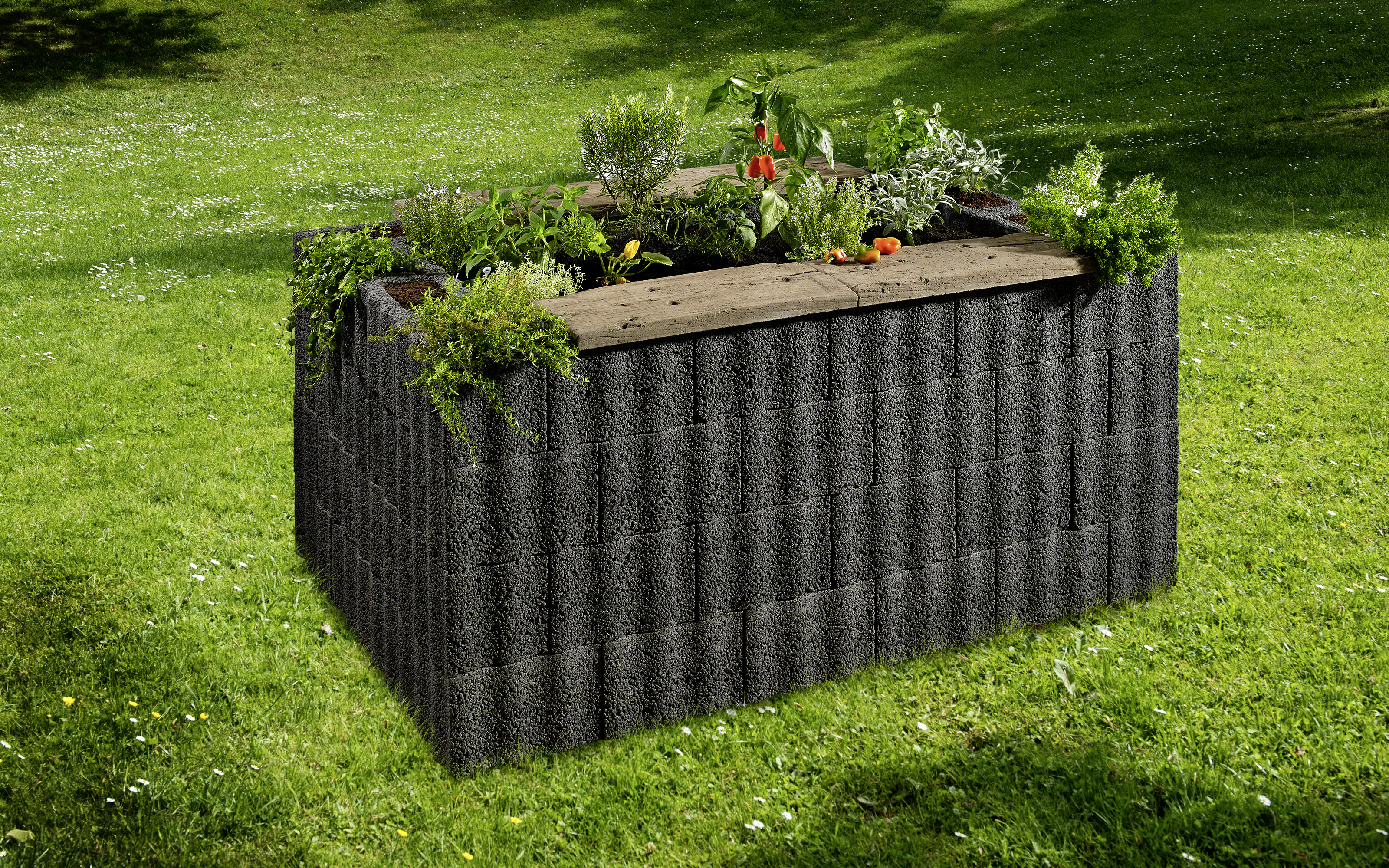 Kann Hochbeet-Set Wellino 170 x 110 x 80 cm anthrazit