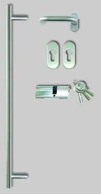 Meeth Haustürstoßgriff-Set abgerundet Edelstahl ES23 - 6,8 x 3 cm