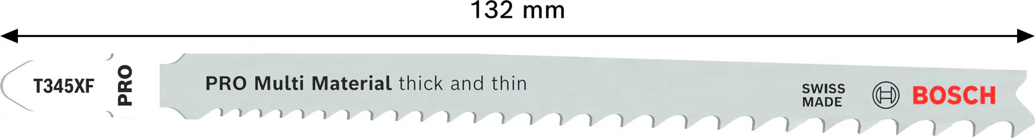 Bosch PRO Stichsägeblatt Multi Material T345XF 132 mm 3 Stück