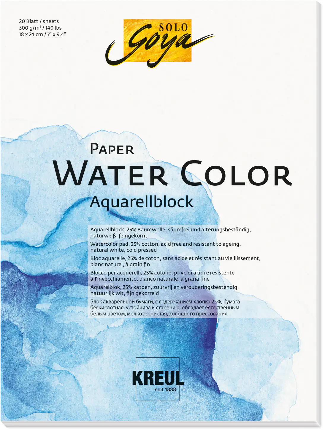 Kreul Solo Goya Paper Water Color 18 x 24 cm 20 Blatt