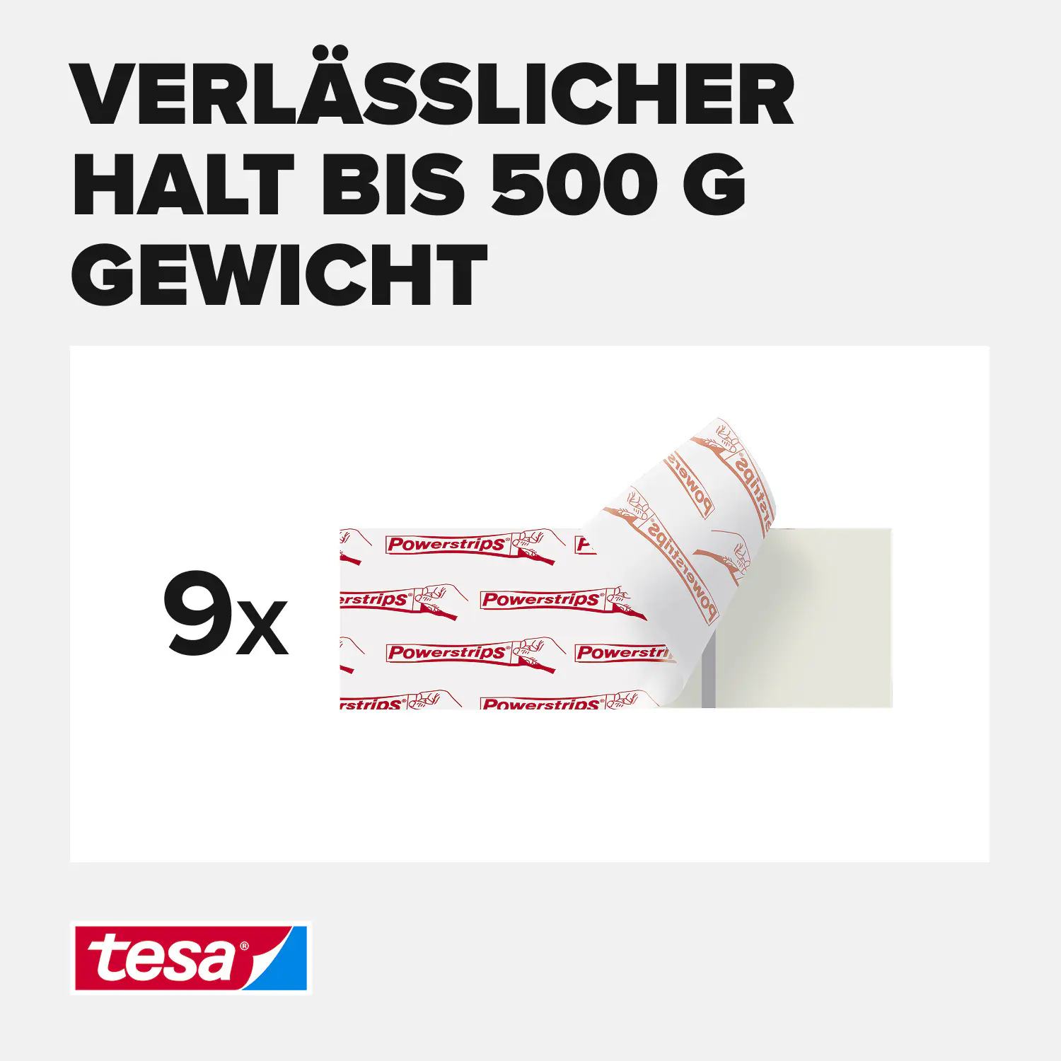 tesa Klebestreifen Traglast 500 g, 9 Stück